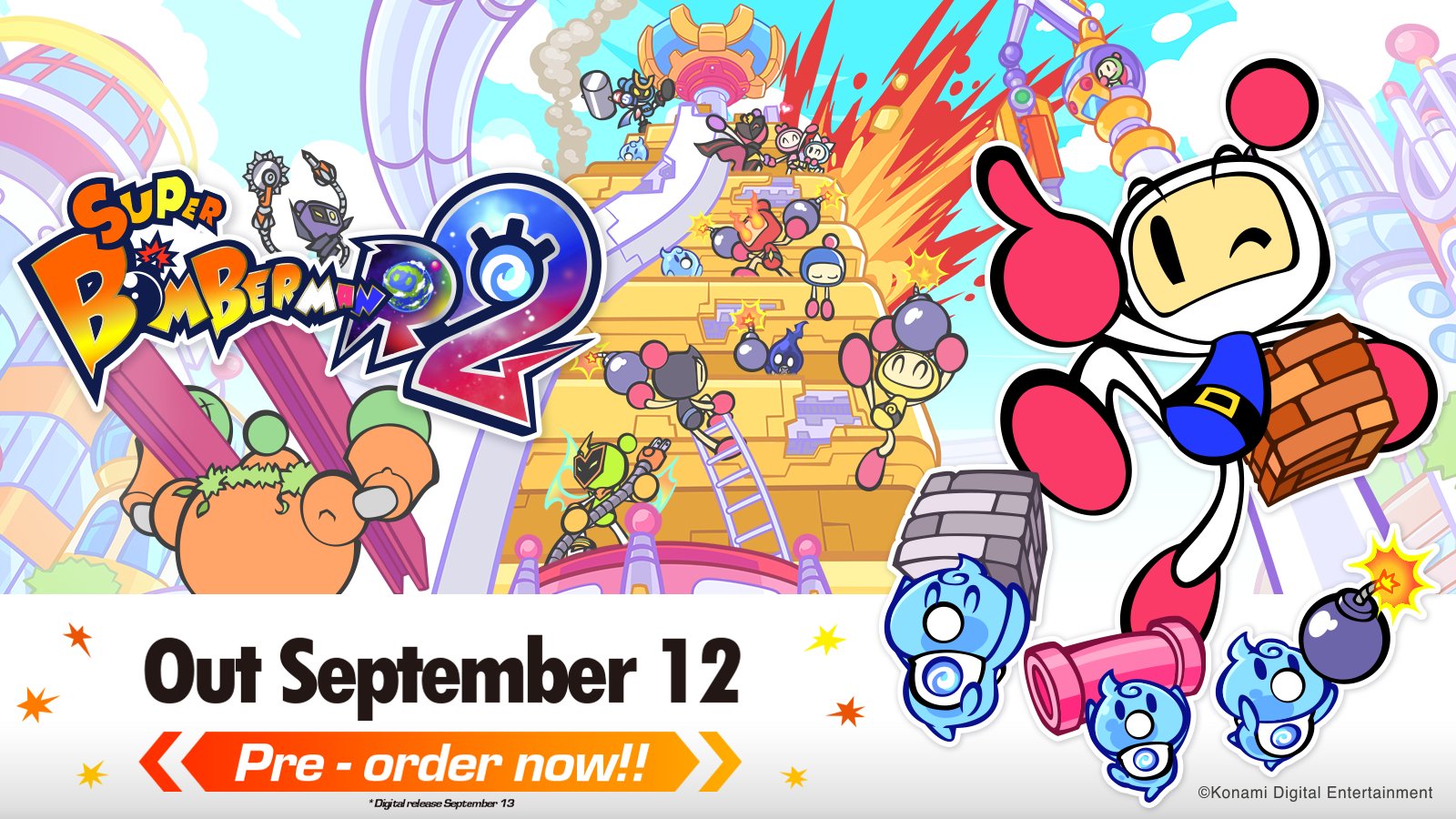 BOMBERMAN Official BOMBERMAN R 2 release date confirmed! #SBR2 physical launch on SEPT. 12, digital launch on SEPT. 13, 2023! SBR2 is the perfect way to mark the #Bomberman