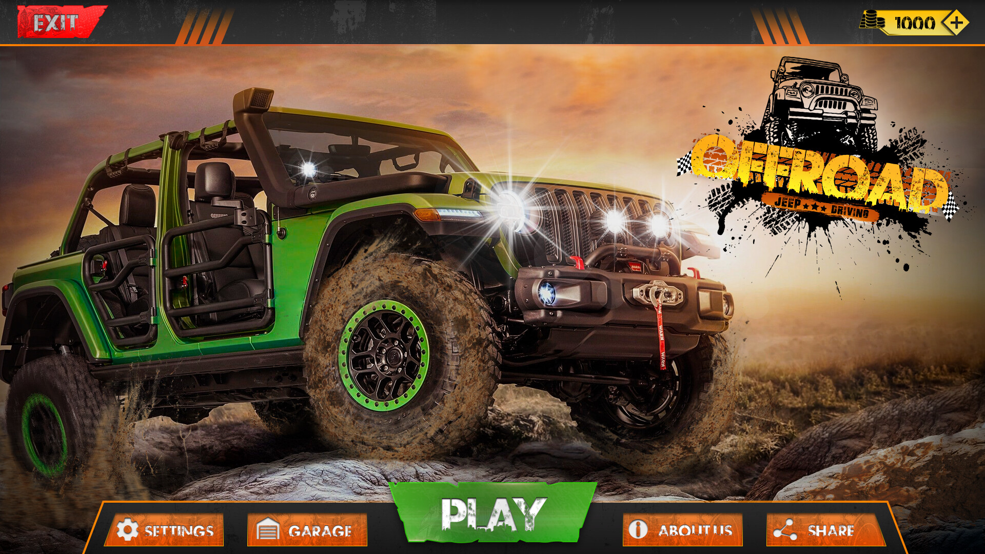 Offroad Jeep Driving UI UX