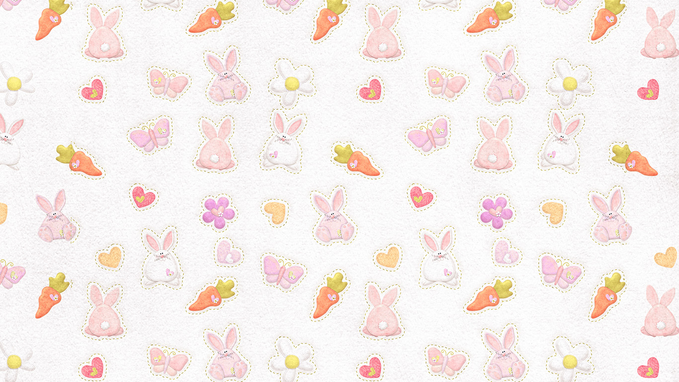 wallpaper for desktop, laptop. cute rabbit chracter pattern red