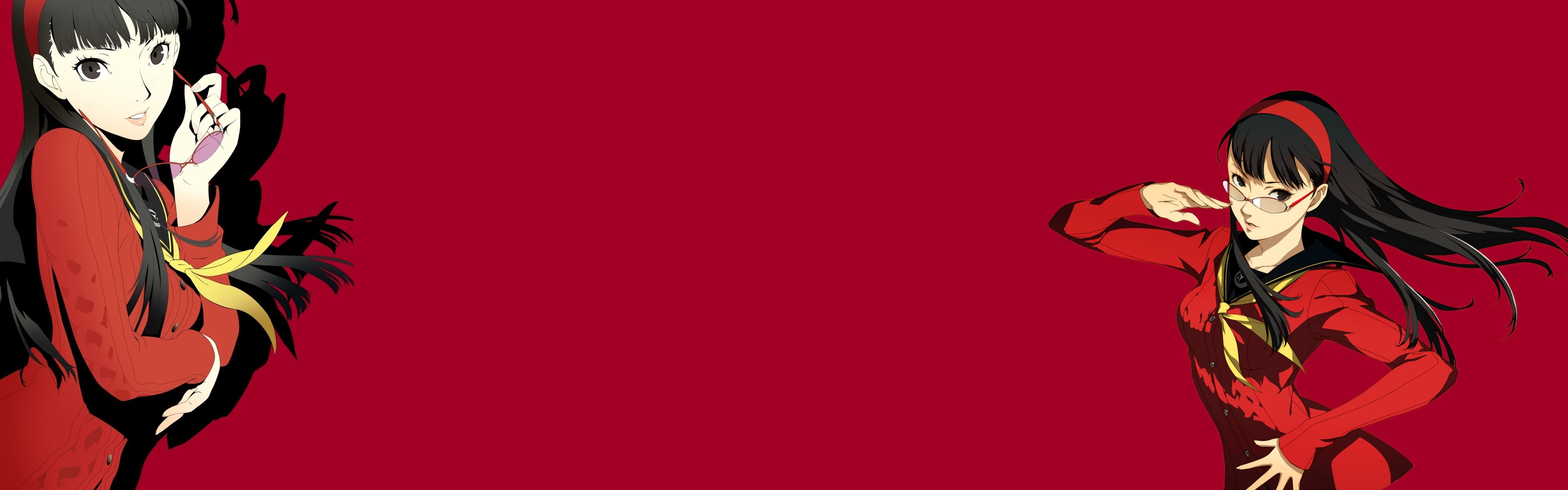 Wallpaper, illustration, anime girls, cartoon, Persona series, demon, Persona 4, Yukiko Amagi, Macross, fictional character 3840x1200