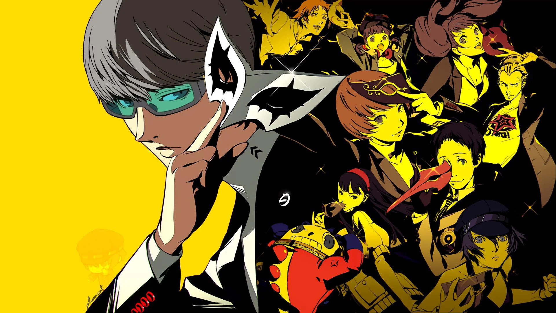 Persona 4 Persona Series Protagonist Chie Satonaka Amagi Yukiko Hanamura Yosuke Glasses Kuma Persona Wallpaper:1921x1081