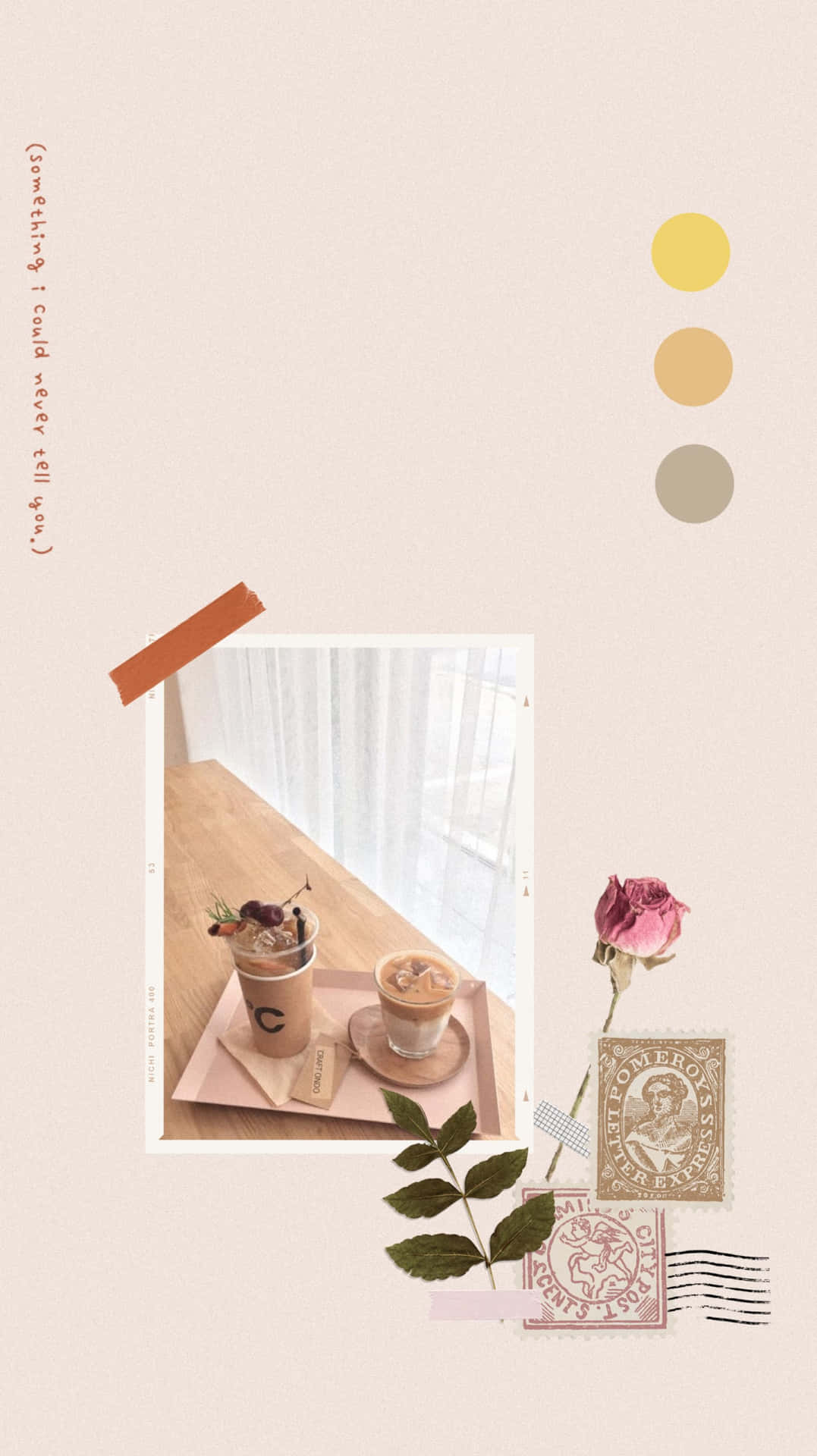 Download Caption: Cozy Korean Beige Aesthetic Corner Wallpaper