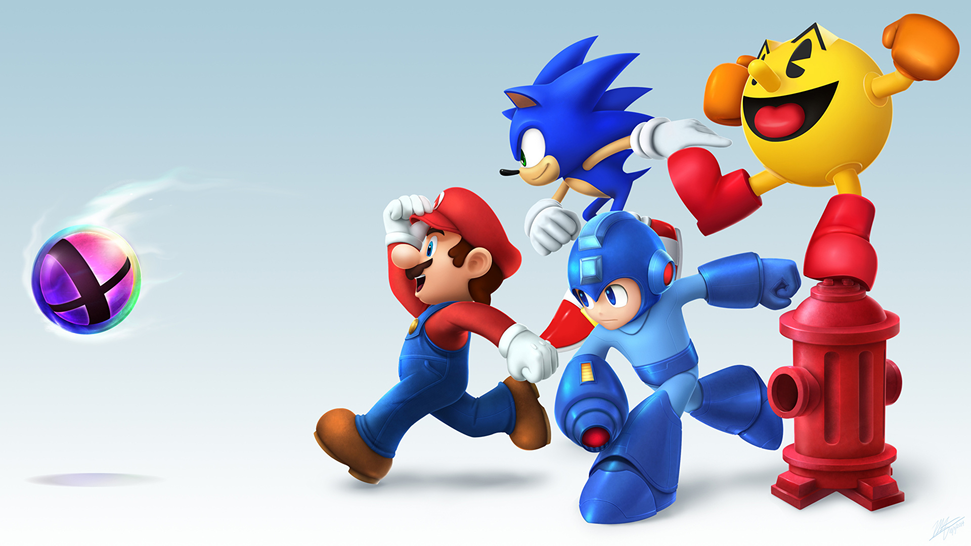 Picture Mario Sonic Adventure Smash Bros Pac Man Mega Man 1920x1080