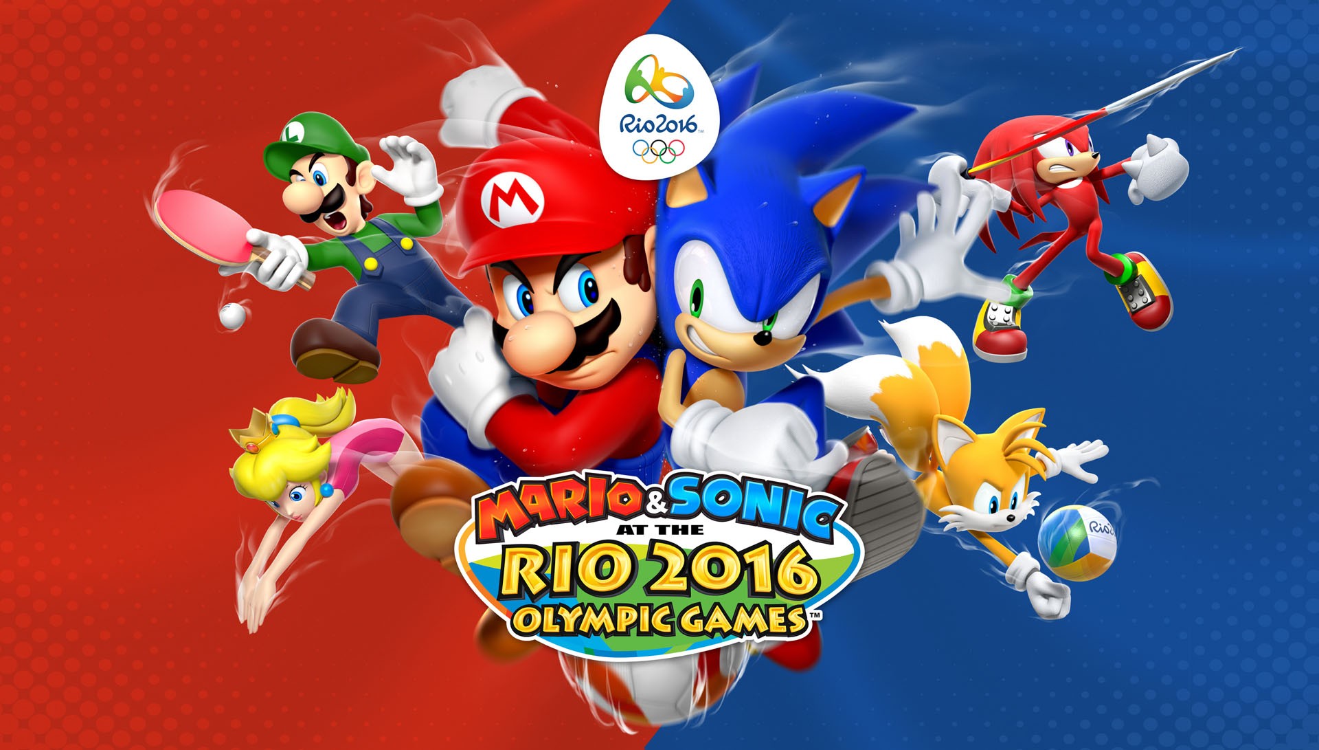 Wallpaper, video games, artwork, cartoon, Sonic the Hedgehog, Super Mario, Princess Peach, Toy, Tails character, Luigi, Knuckles, mario sonic at the rio 2016 olympic games, screenshot 1920x1091