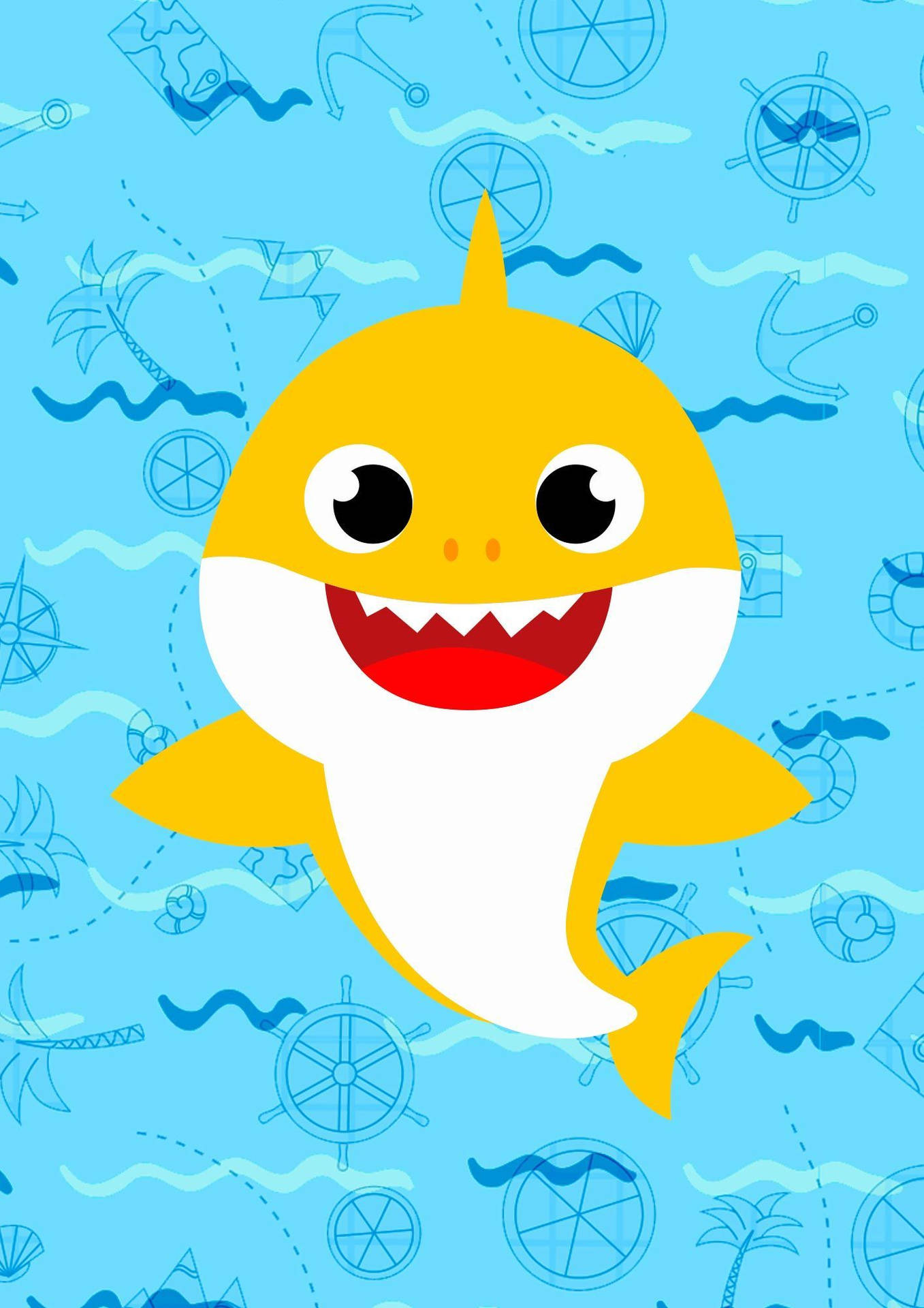 Download Pinkfong Baby Shark Smiling Yellow Wallpaper