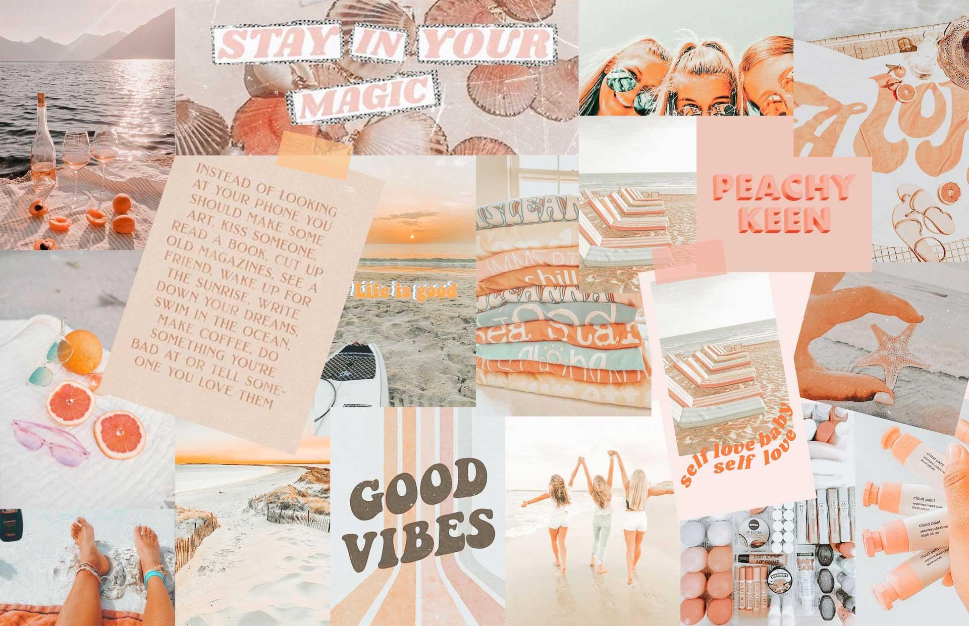 Aesthetic Summer Collages Deskk Wallpaper