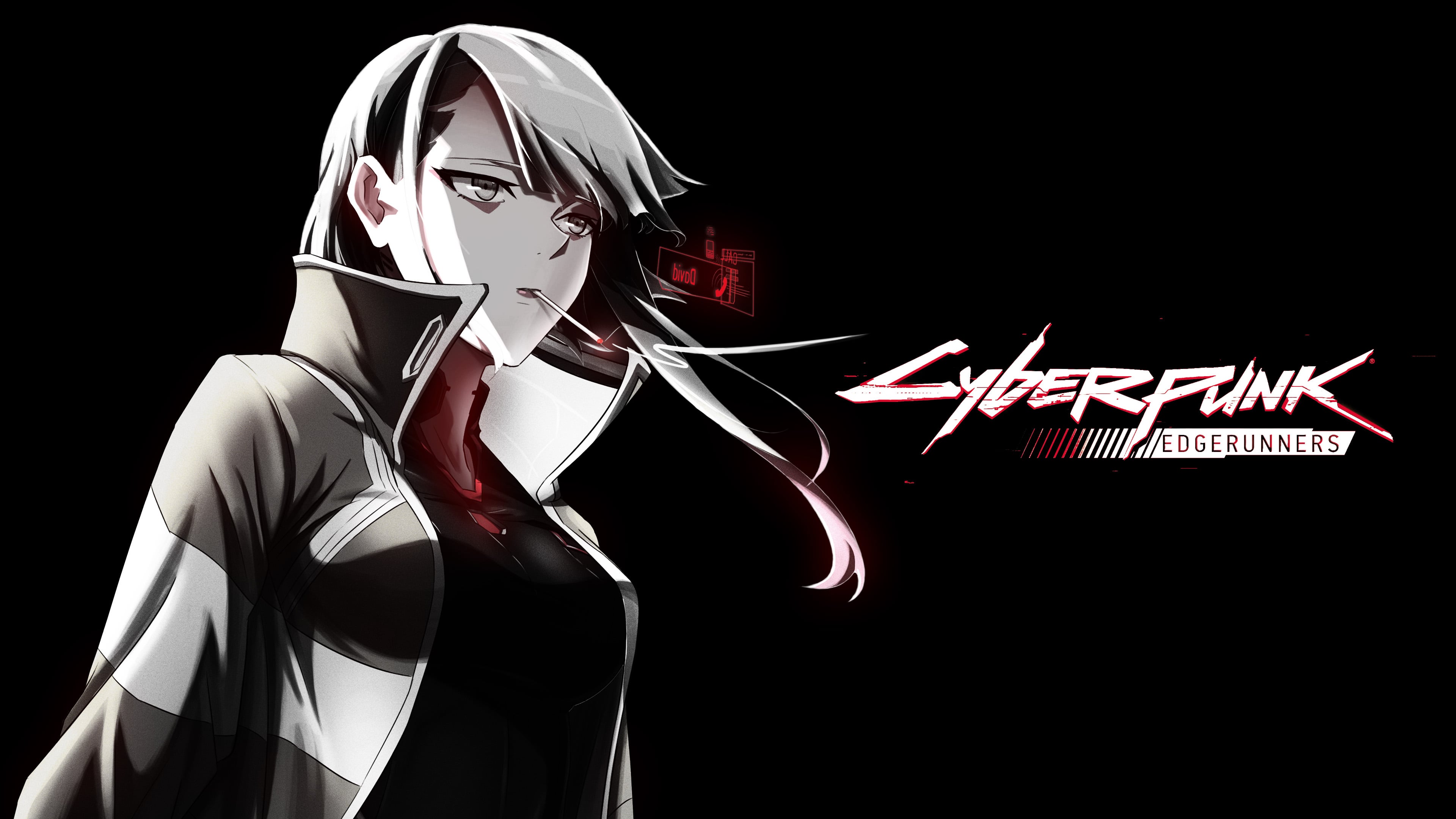 Clean B W R Lucy Wallpaper 4k (Edit by Me, don't know original reference artist for Lucy)