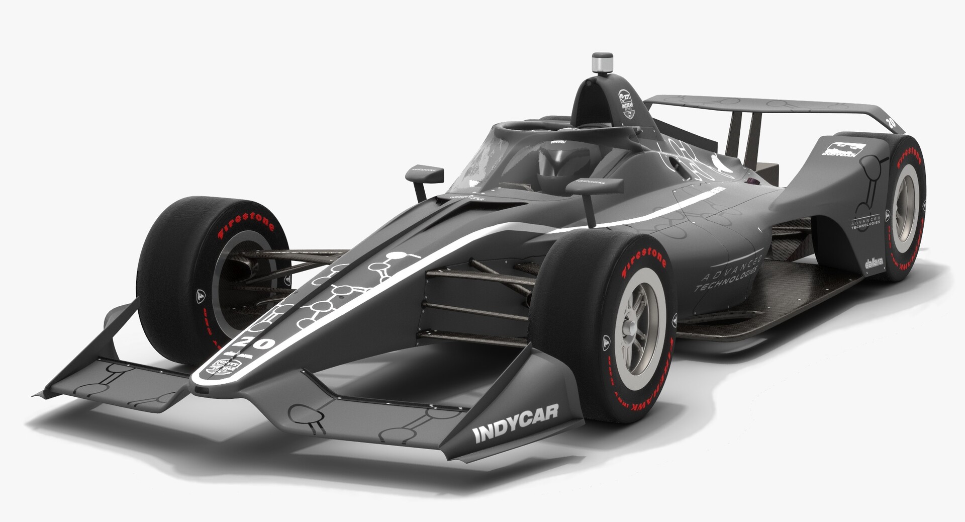 Dallara DW12 Aeroscreen 2020 Speedway Race Car 3D model