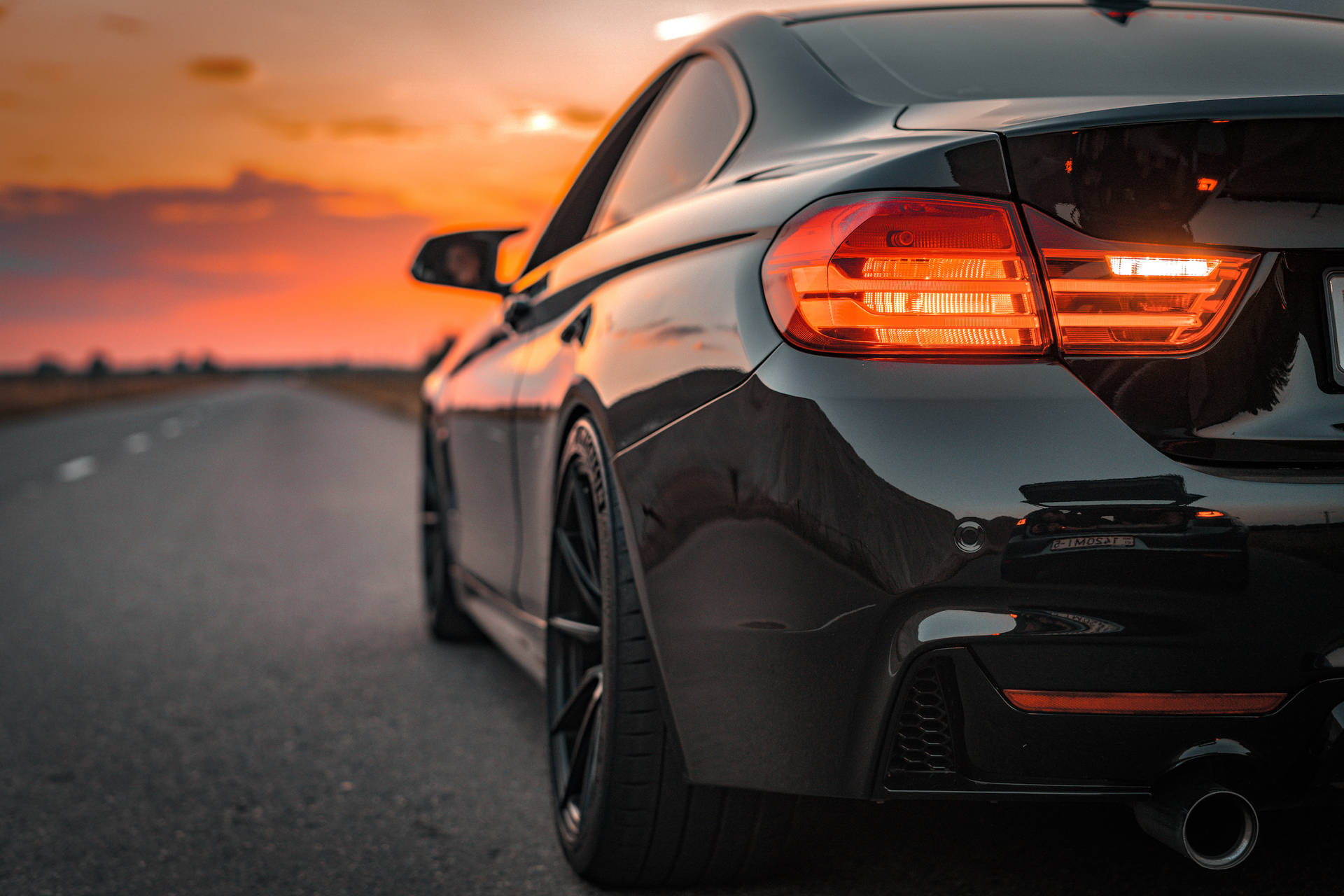 Download BMW M In A Road At Sunset Wallpaper