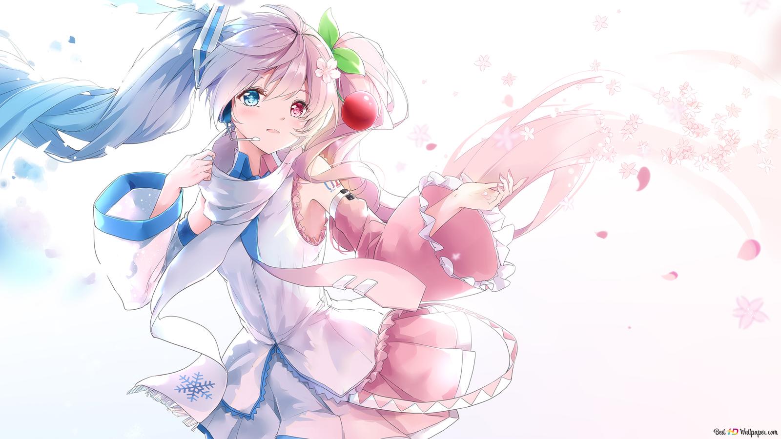 Hatsune Miku blue and pink HD wallpaper download