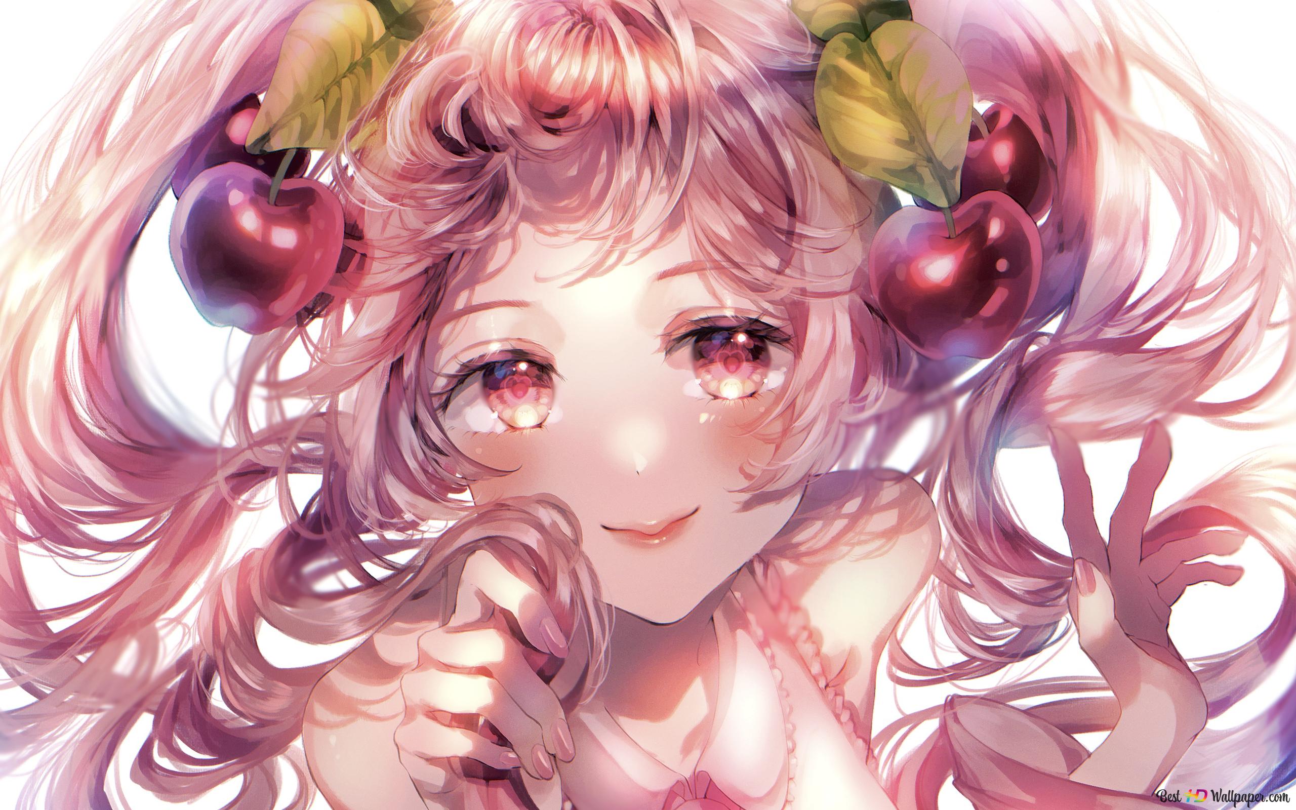 Hatsune miku pink hair cute look 2K wallpaper download