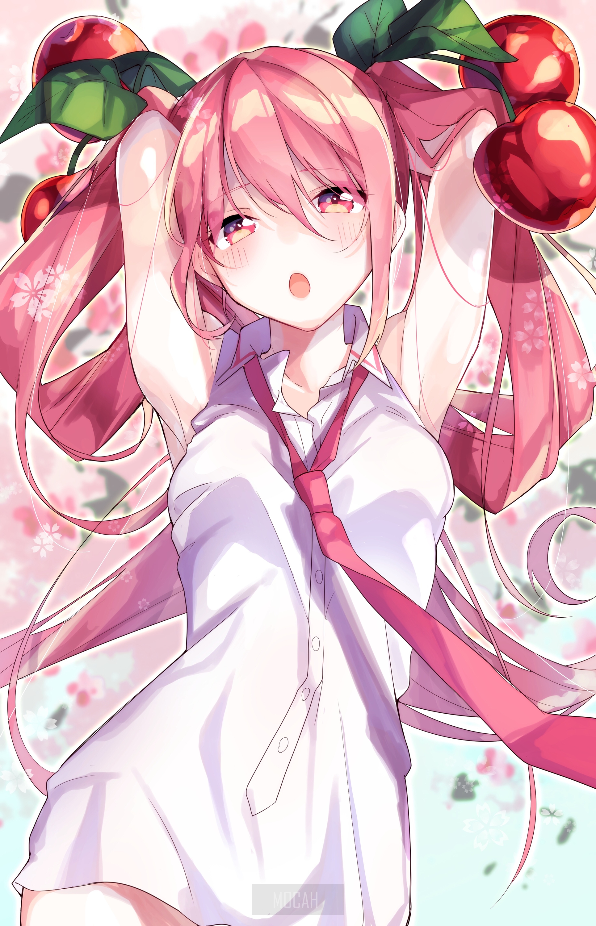 anime girl, redhead, Sakura Miku, Hatsune Miku, Vocaloid, anime background hd, 1930x3000 Gallery HD Wallpaper