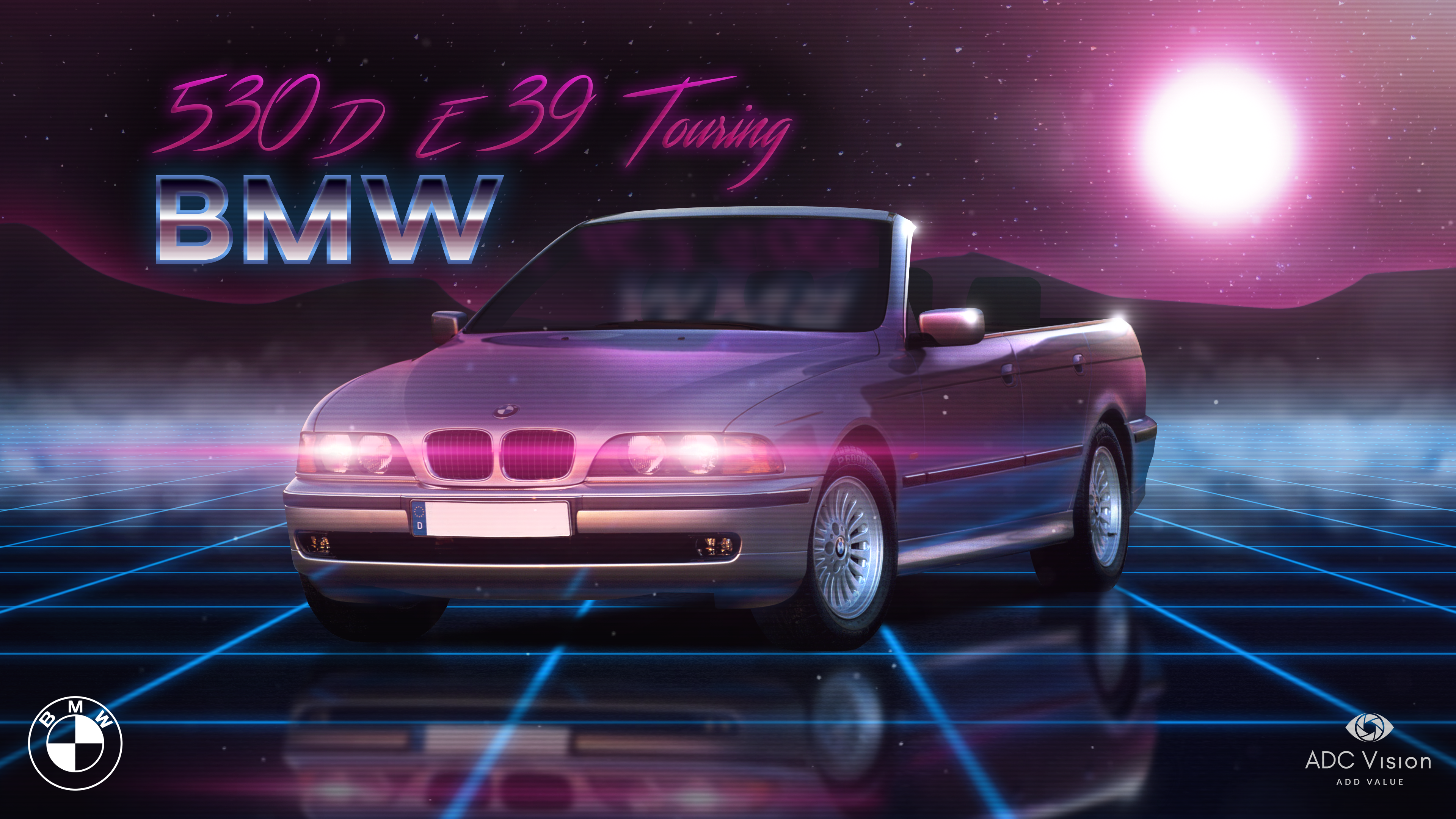 BMW 530D E39 80's Style [3840x2160]. R wallpaper, Computer desktop background, Bmw