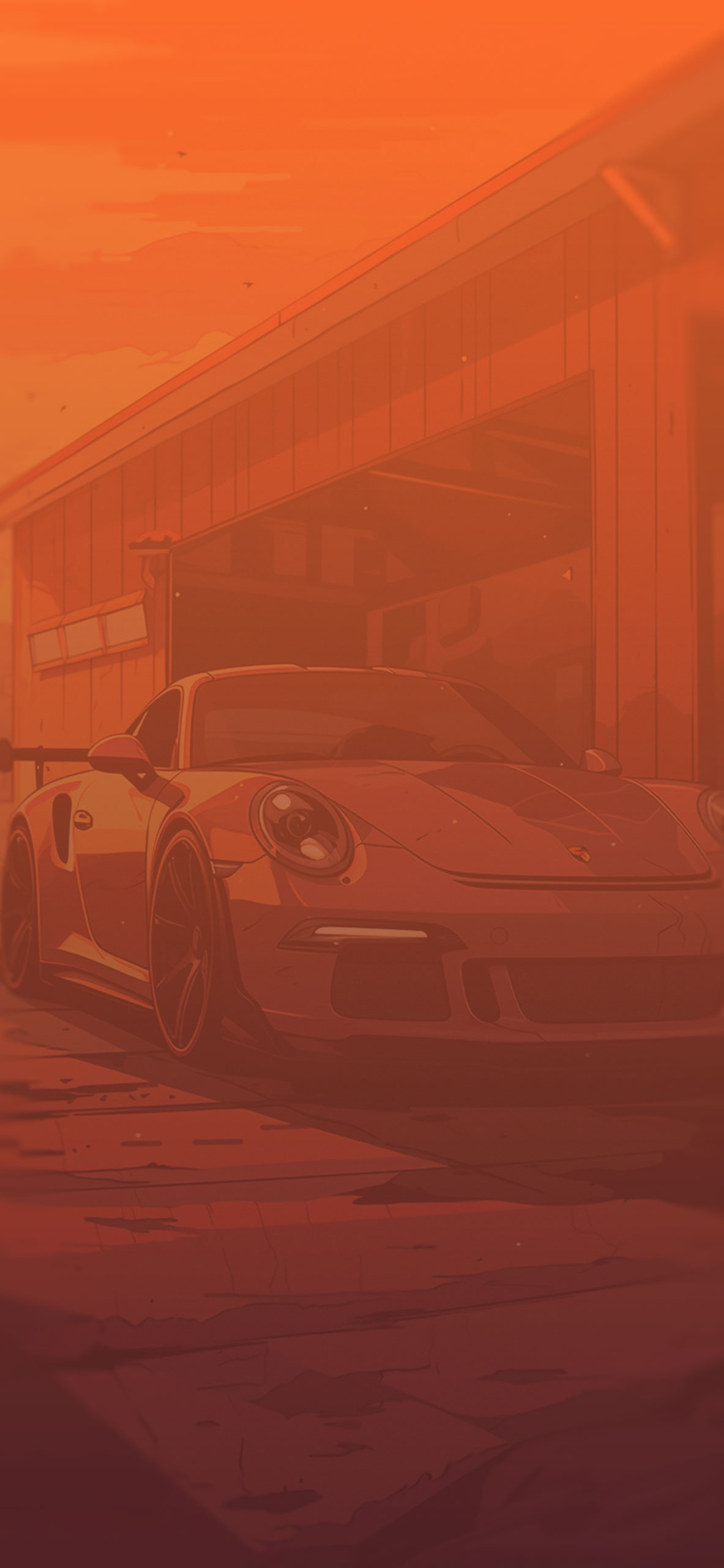 Orange Porsche 911 Aesthetic Wallpaper