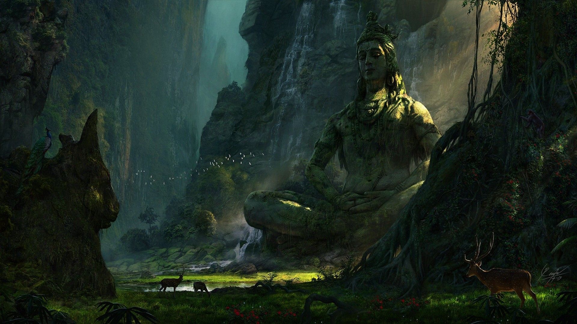 Unexplored Ruins Lord Shiva. wallpaper