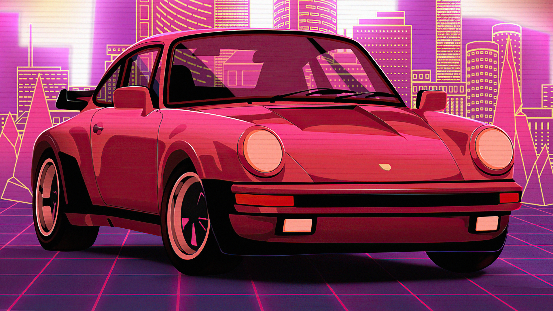 Porsche Retro Style Laptop Full HD 1080P HD 4k Wallpaper, Image, Background, Photo and Picture