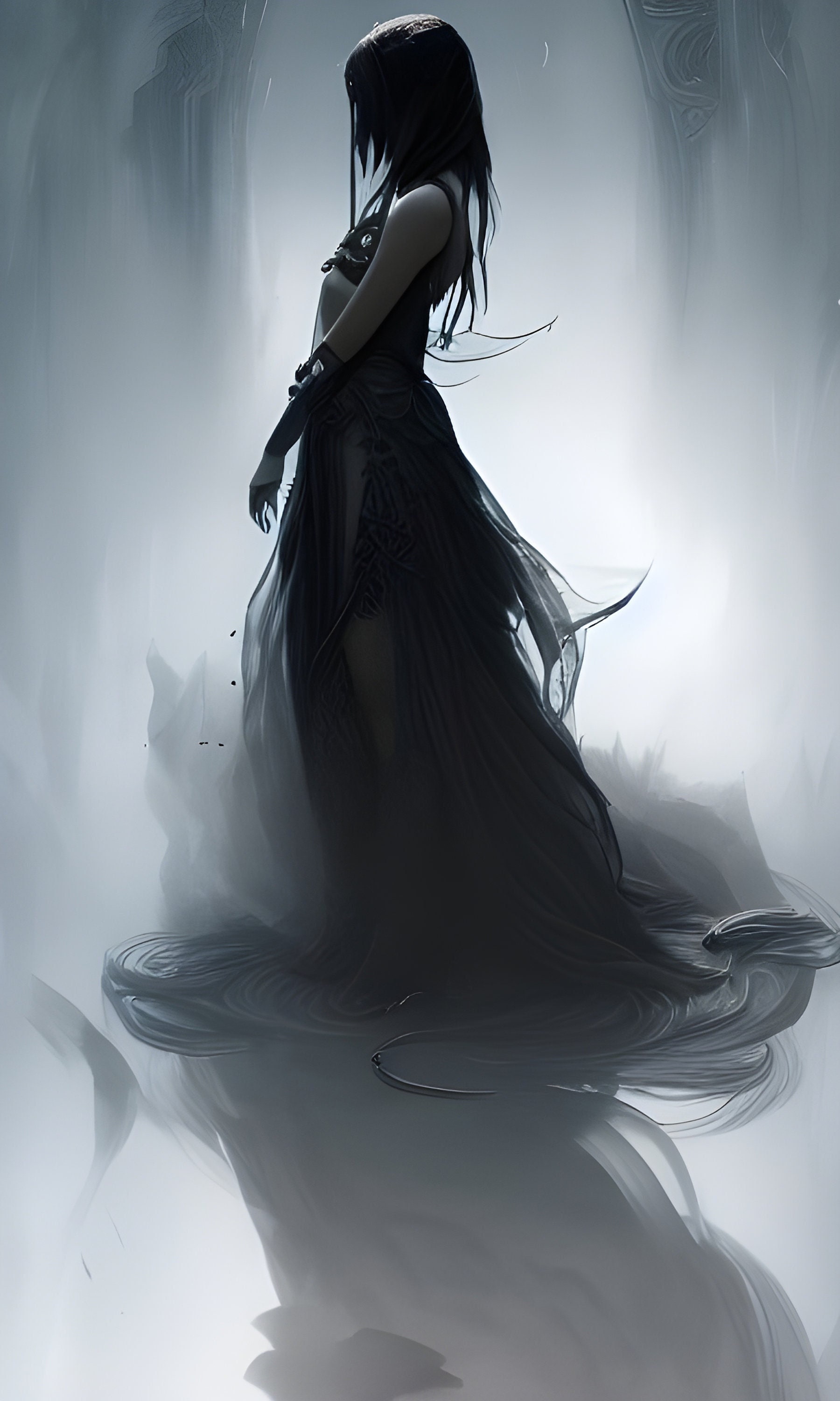 Mysterious Goth Girl Wall Art Wallpaper Portrait Wall Art