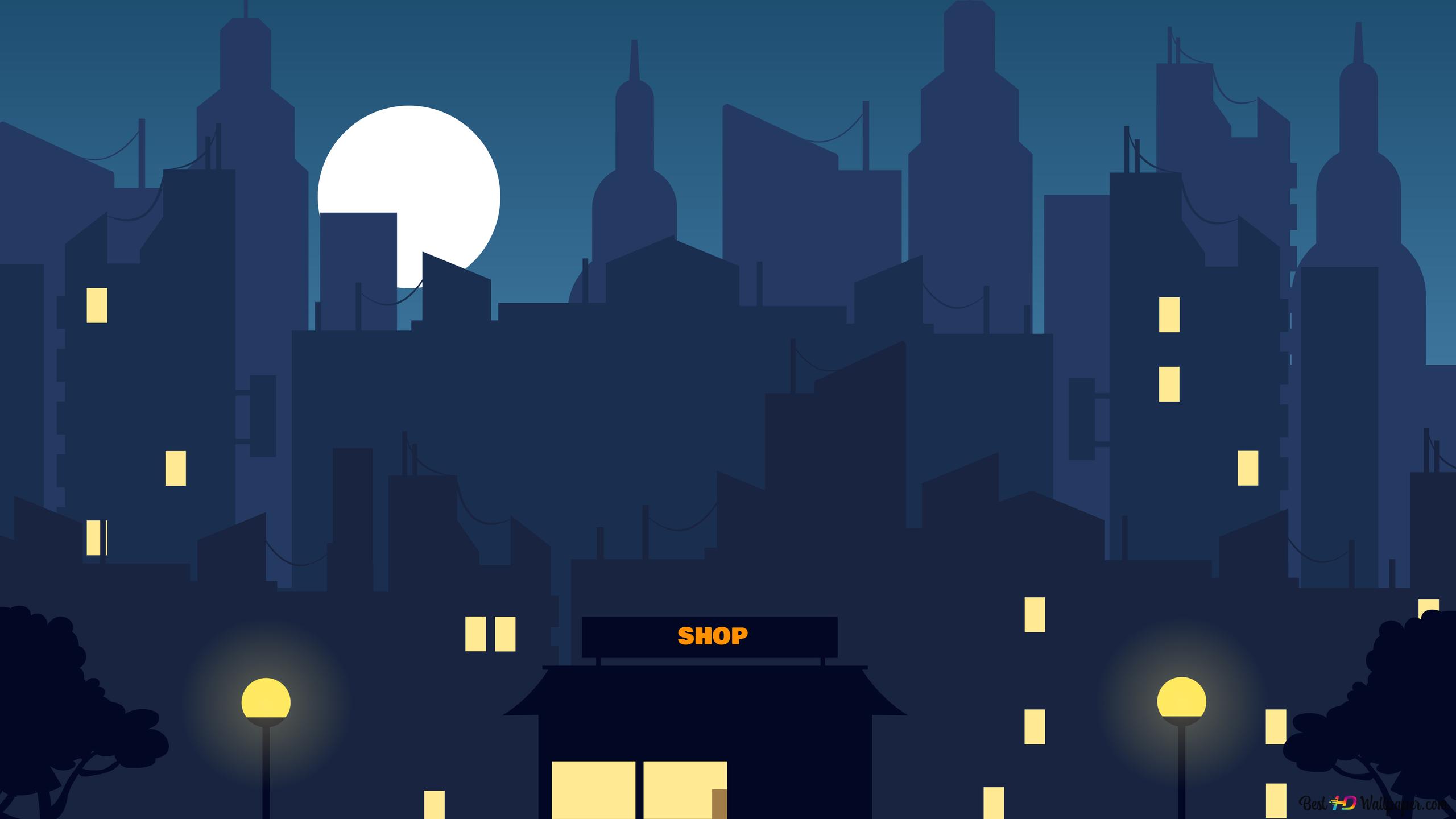 Night City Park 4K wallpaper download