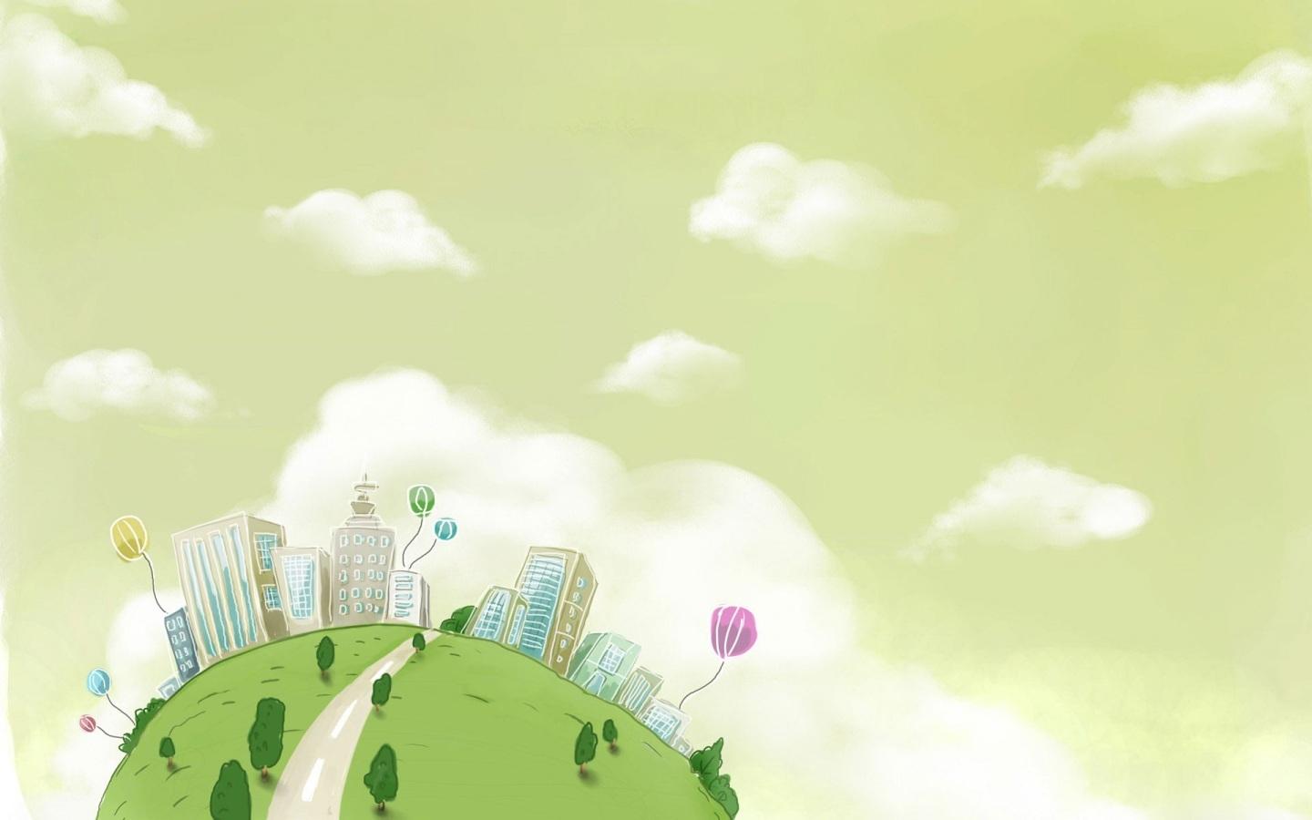 Cartoon City Wallpaper. 照片图像