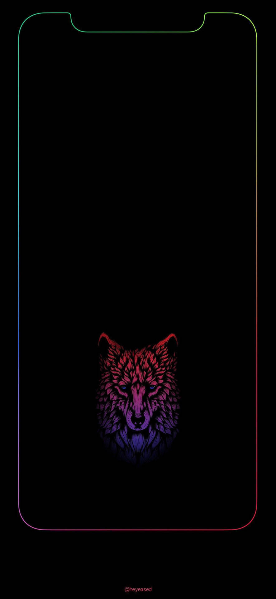 Download iPhone Outline Animal Neon Art Wallpaper