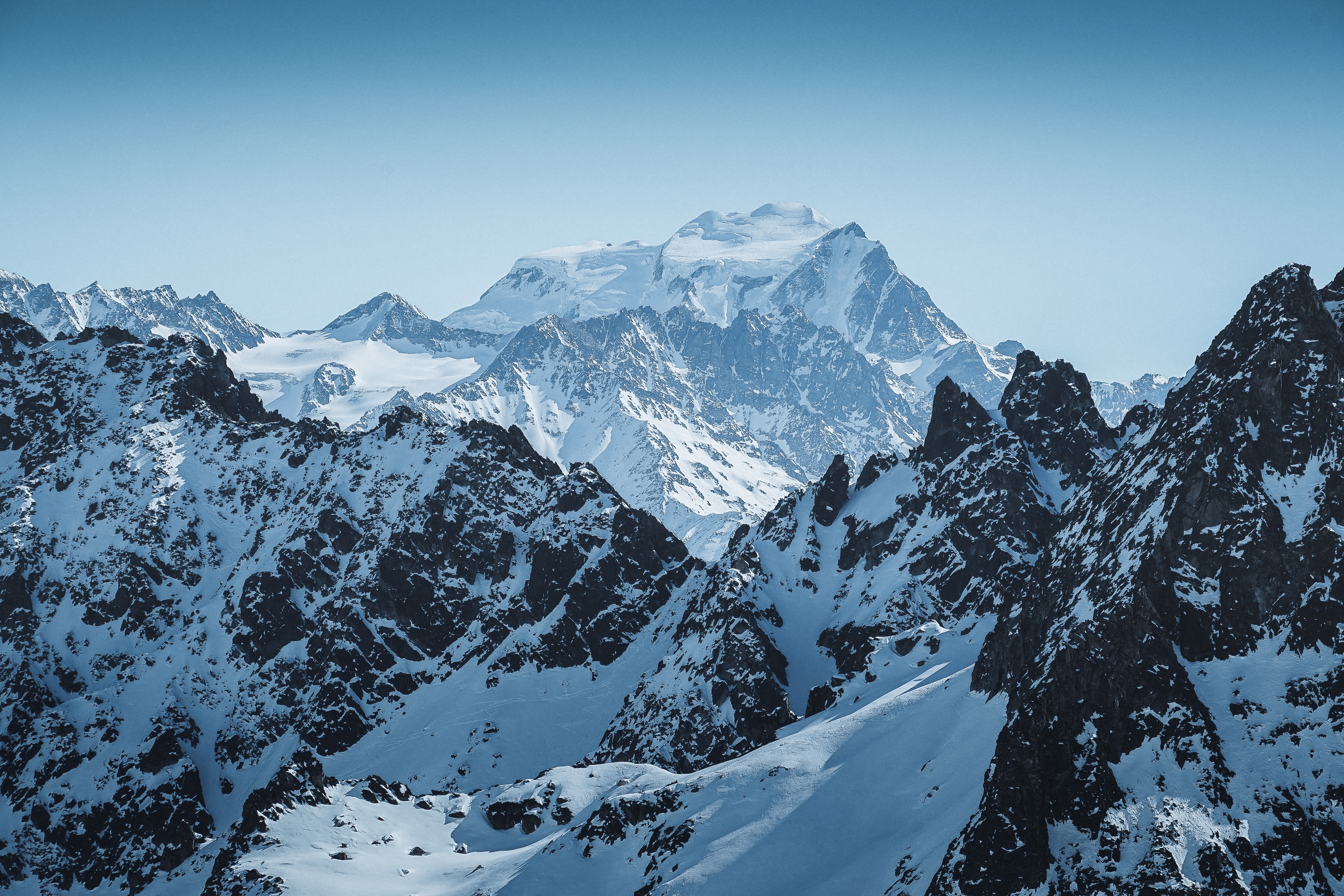 Wallpaper Mountain, Alps, Snowy Mountains, Mountain Range, Snow, Background Free Image