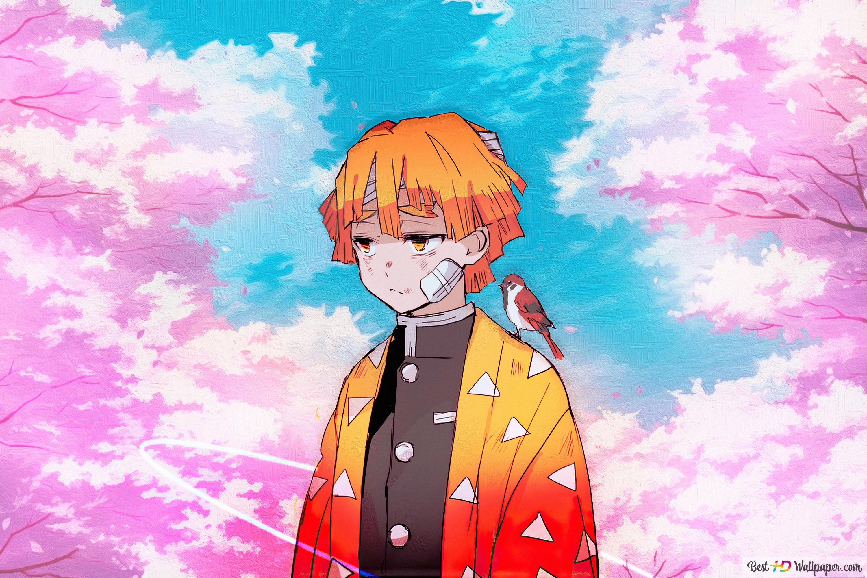 Demon slayer: kimetsu no yaiba zenitsu agatsuma sad 4K wallpaper download