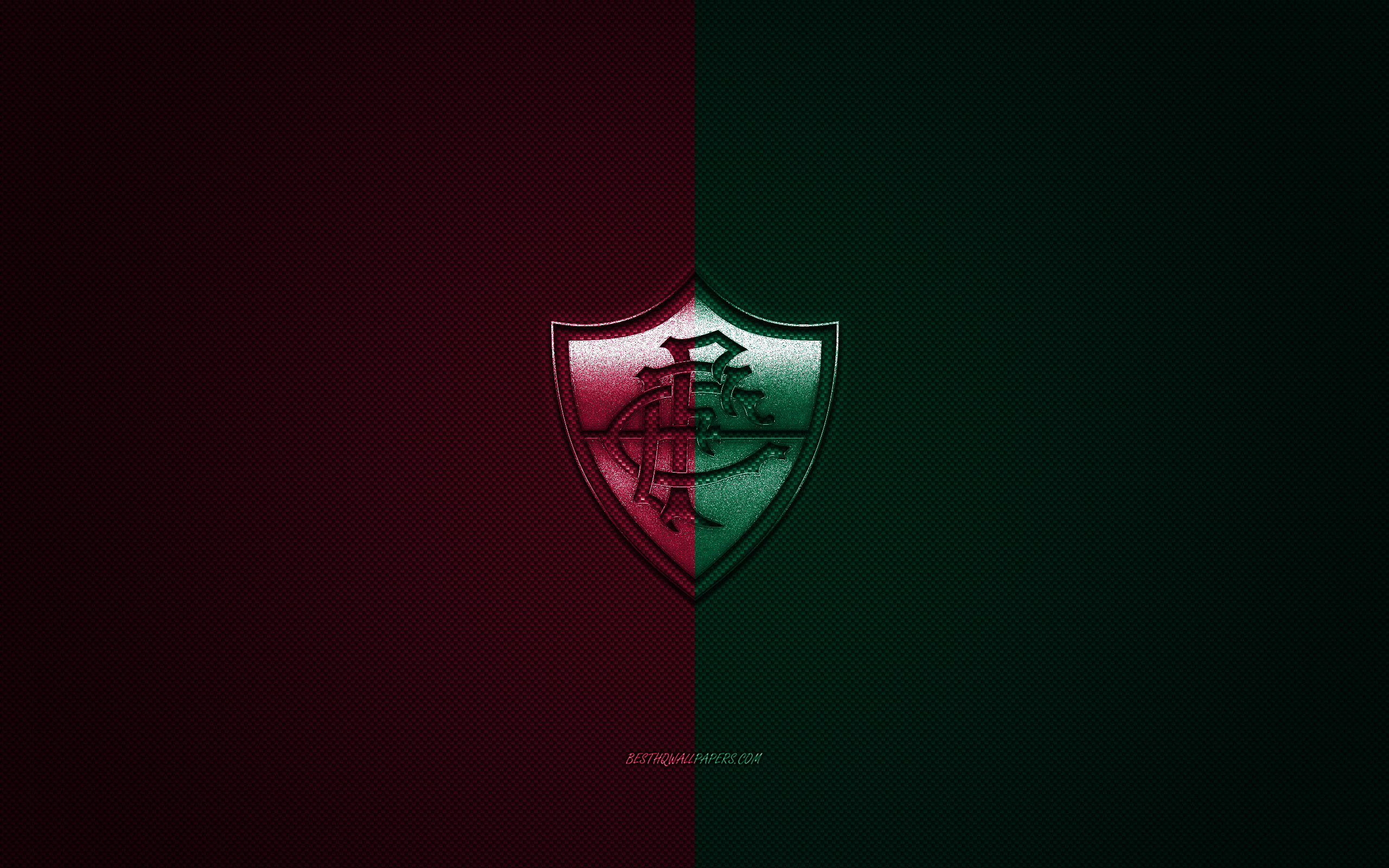 Download wallpaper Fluminense FC, Brazilian football club, Serie A, Violet Green logo, Violet Green carbon fiber background, football, Rio de Janeiro, Brazil, Fluminense logo for desktop with resolution 2560x1600. High Quality HD