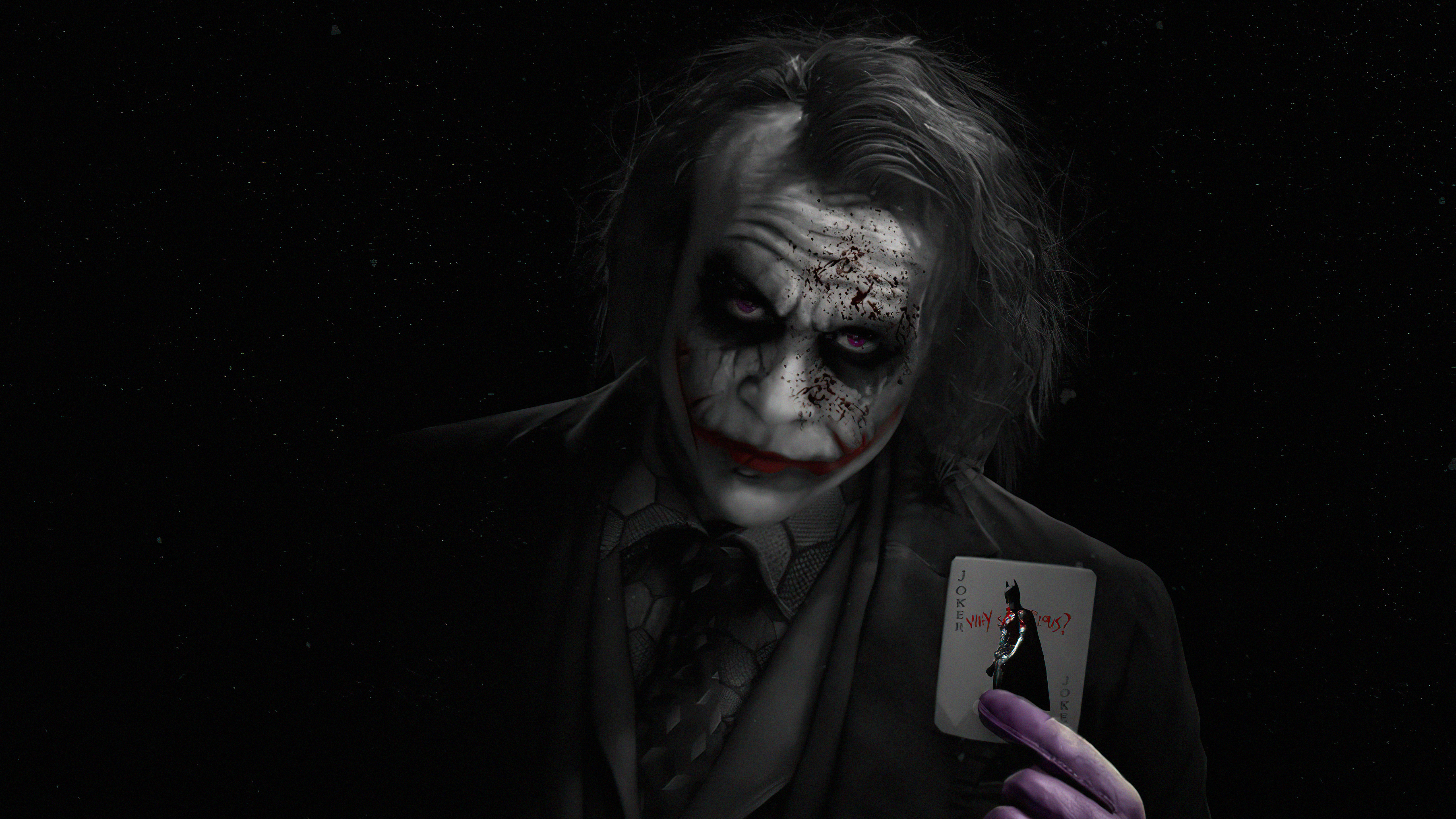 Joker Heath Ledger With Card 5k, HD Superheroes, 4k Wallpaper, Image, Background, Photo and Picture