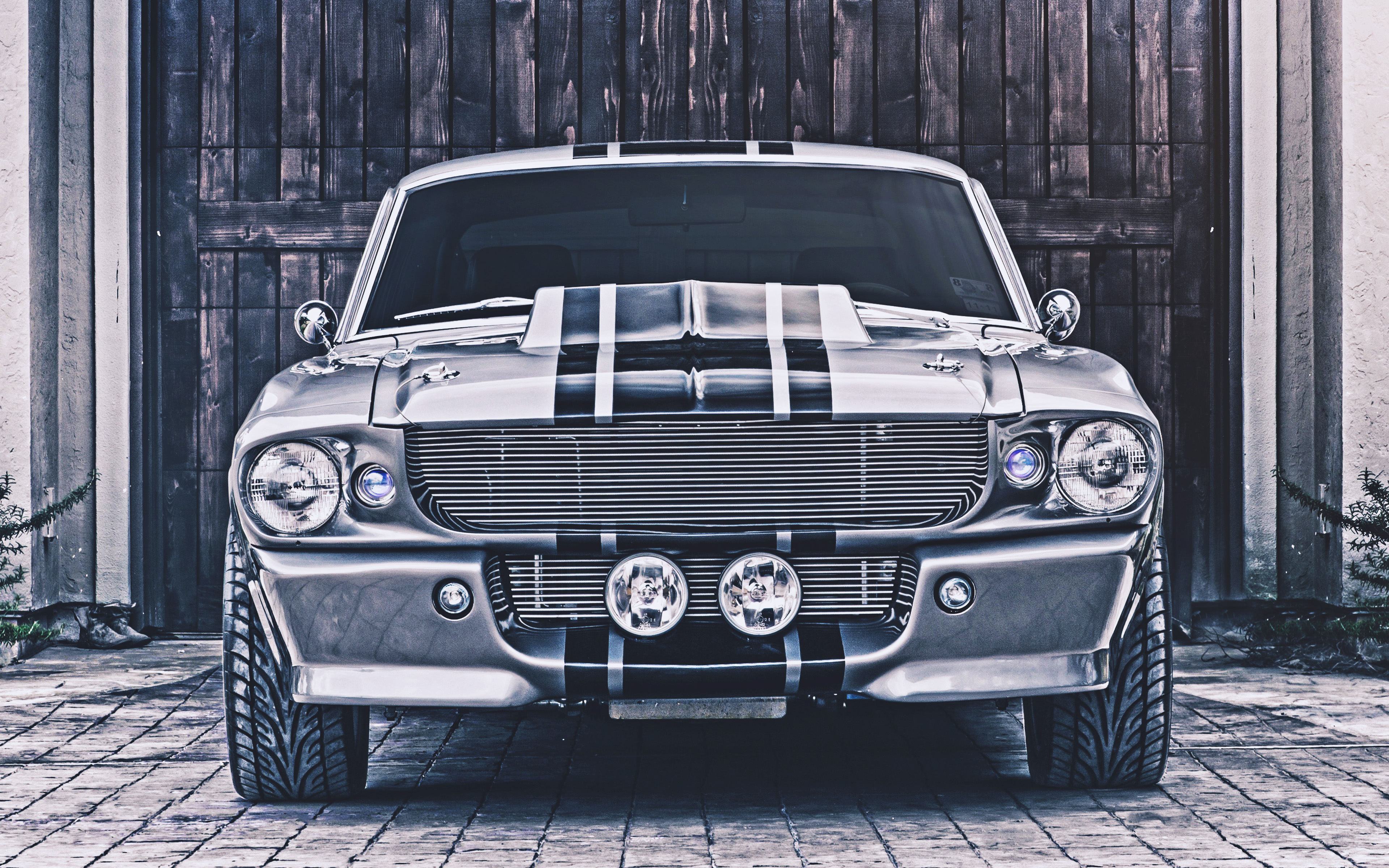 Download wallpaper 4k, Ford Shelby Mustang GT500 Eleanor, front view, 1967 cars, retro cars, muscle cars, 1967 Ford Mustang, american cars, Ford for desktop with resolution 3840x2400. High Quality HD picture wallpaper