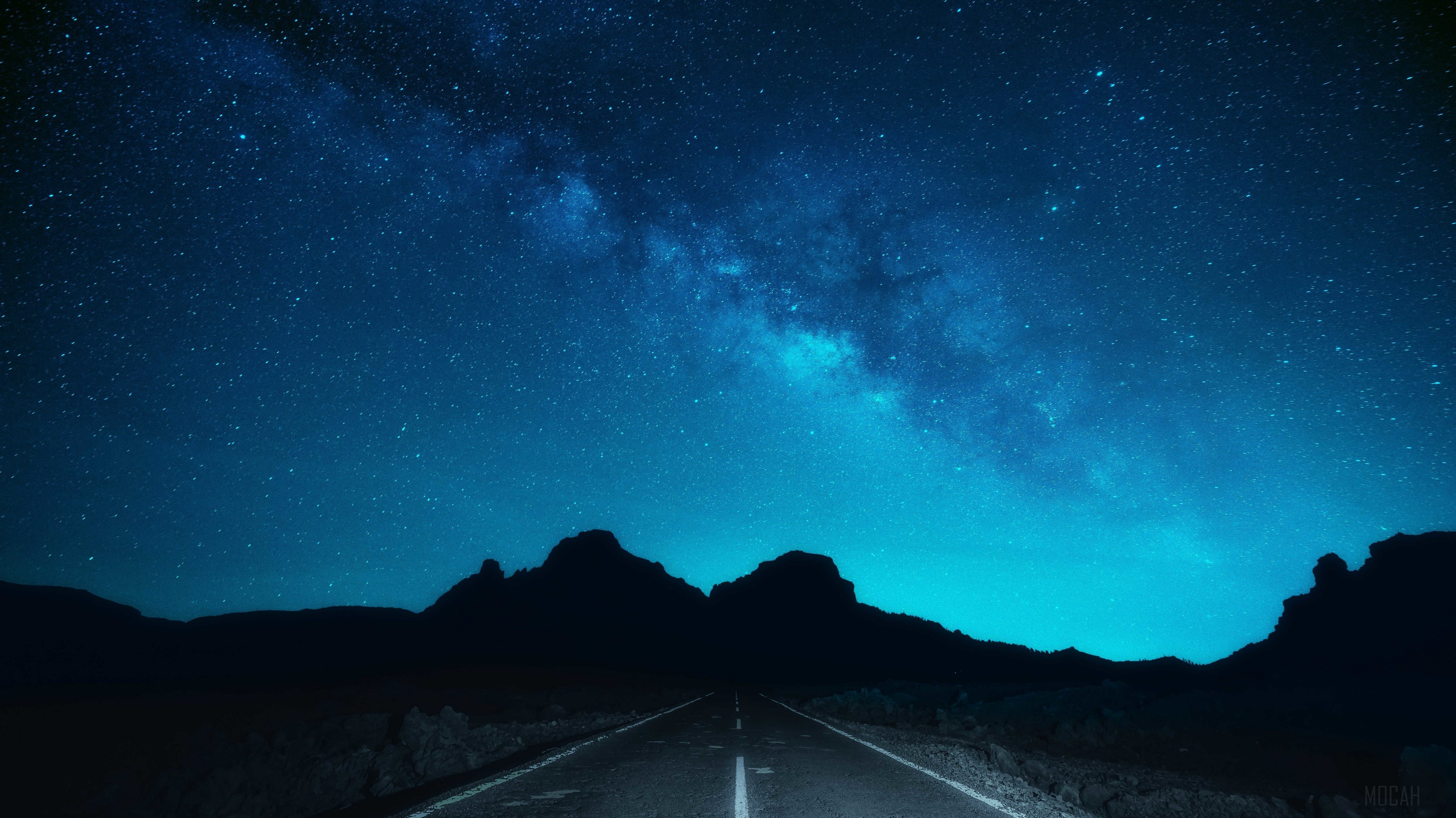Milky Way, Night, Road, Stars 4k Gallery HD Wallpaper