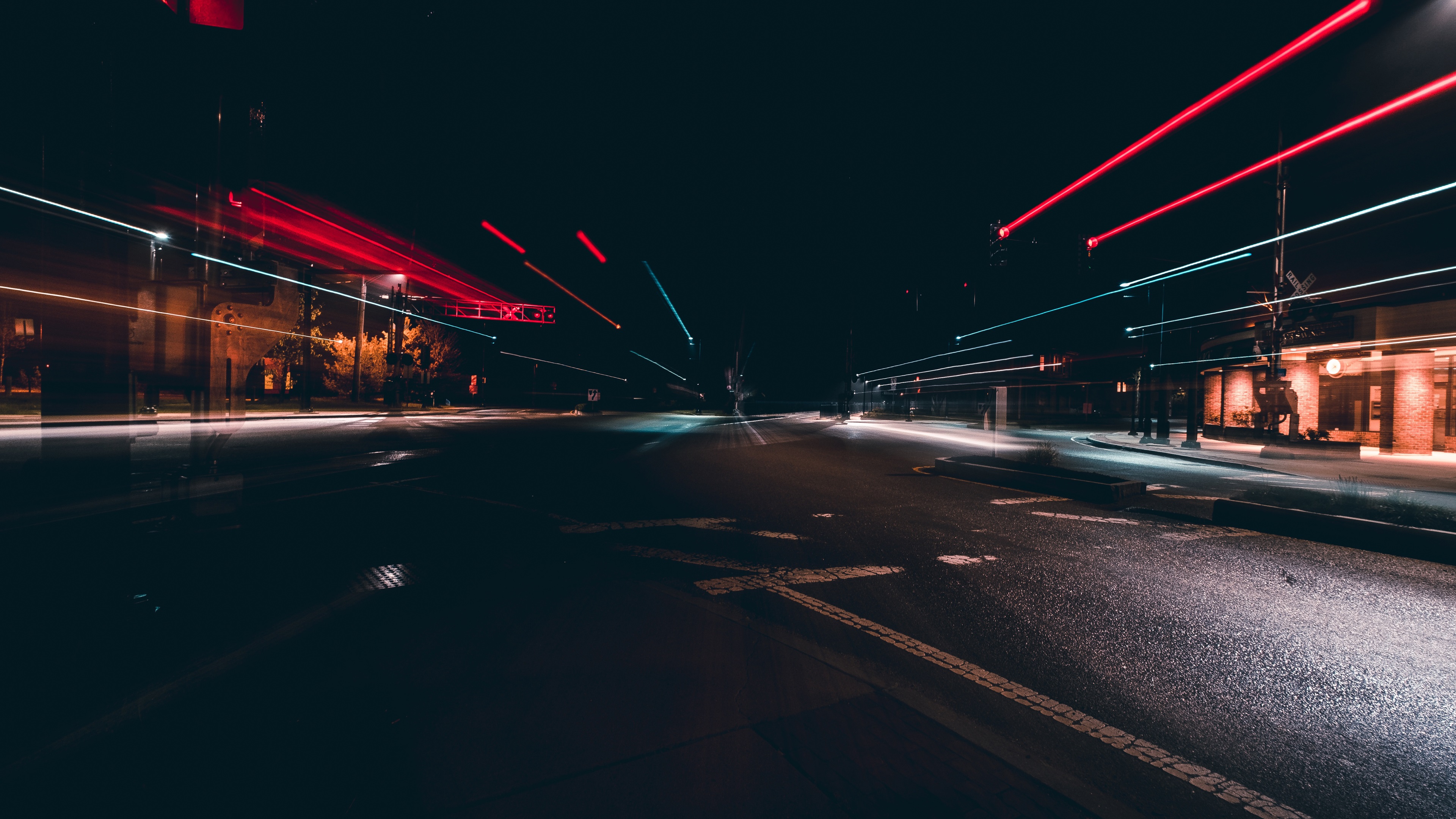 Wallpaper City, night, road, light lines 3840x2160 UHD 4K Picture, Image