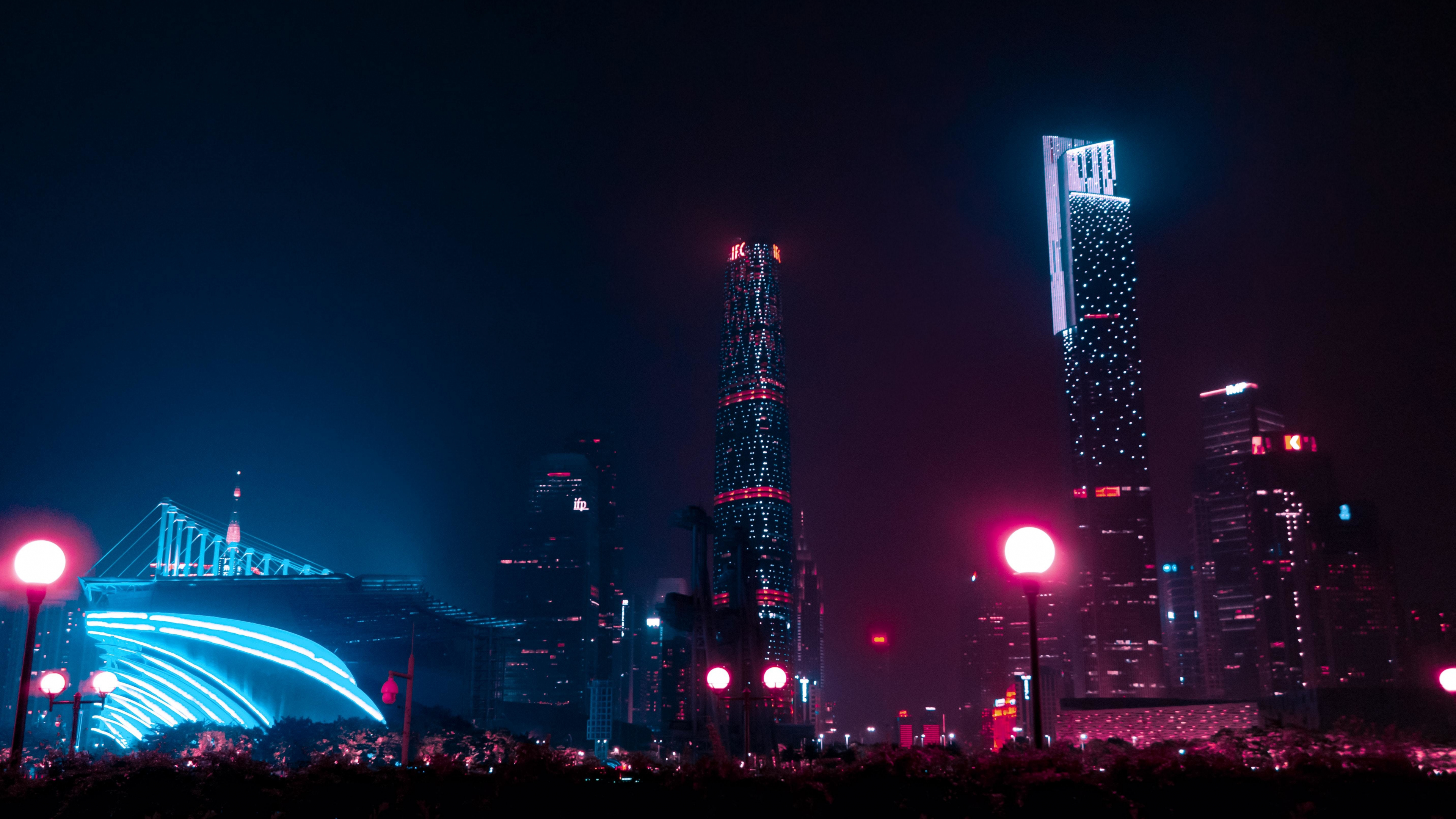 Download wallpaper 3840x2160 evening, buildings, cityscape, dark, city 4k wallpaper, uhd wallpaper, 16:9 widescreen 3840x2160 HD background, 19073