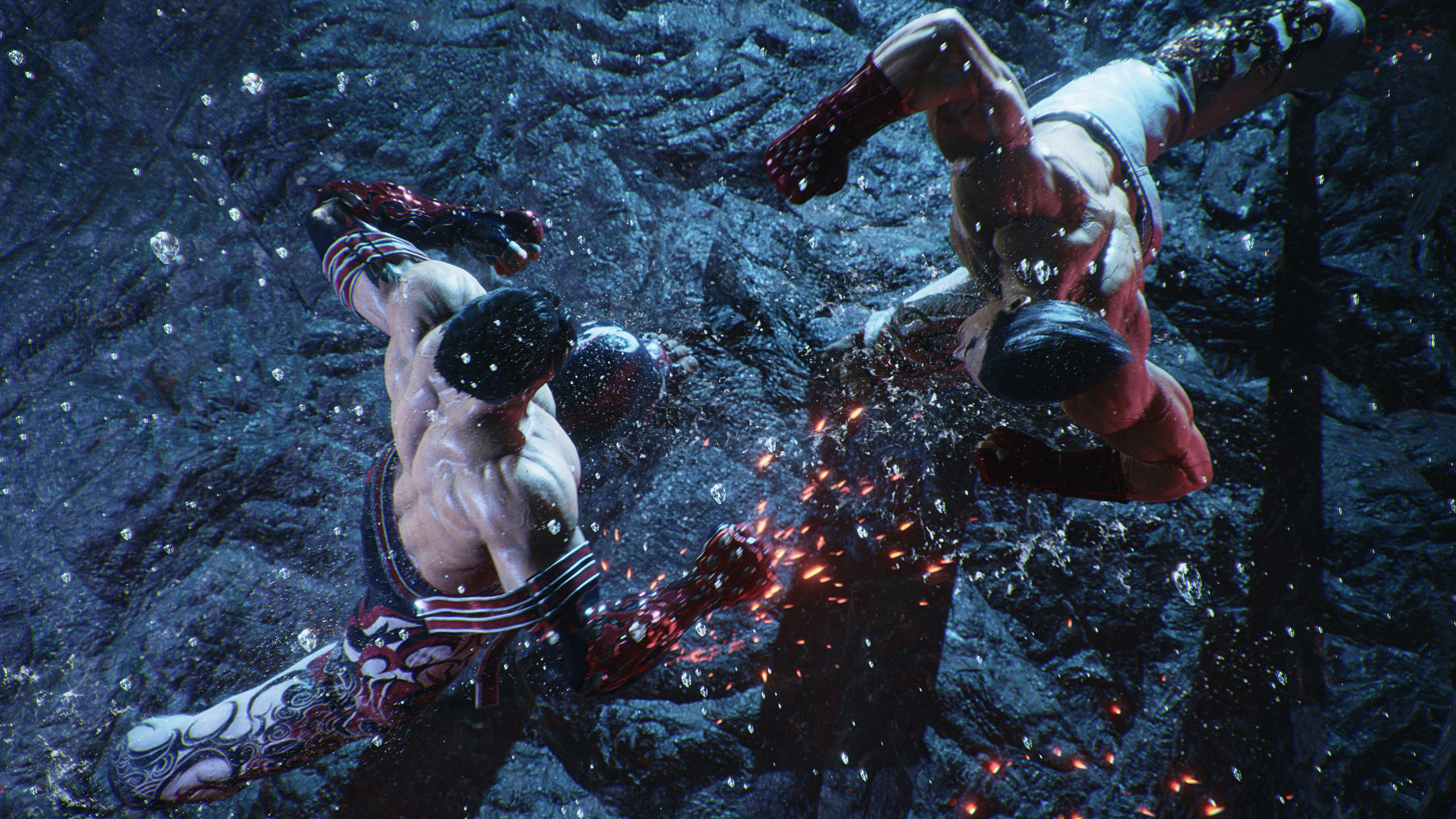 Tekken 8 Bandai BANDAi NAMCO Entertainment 4K Jin Kazama Kazuya Mishima Video Games Fighting Video G Wallpaper:3840x2160