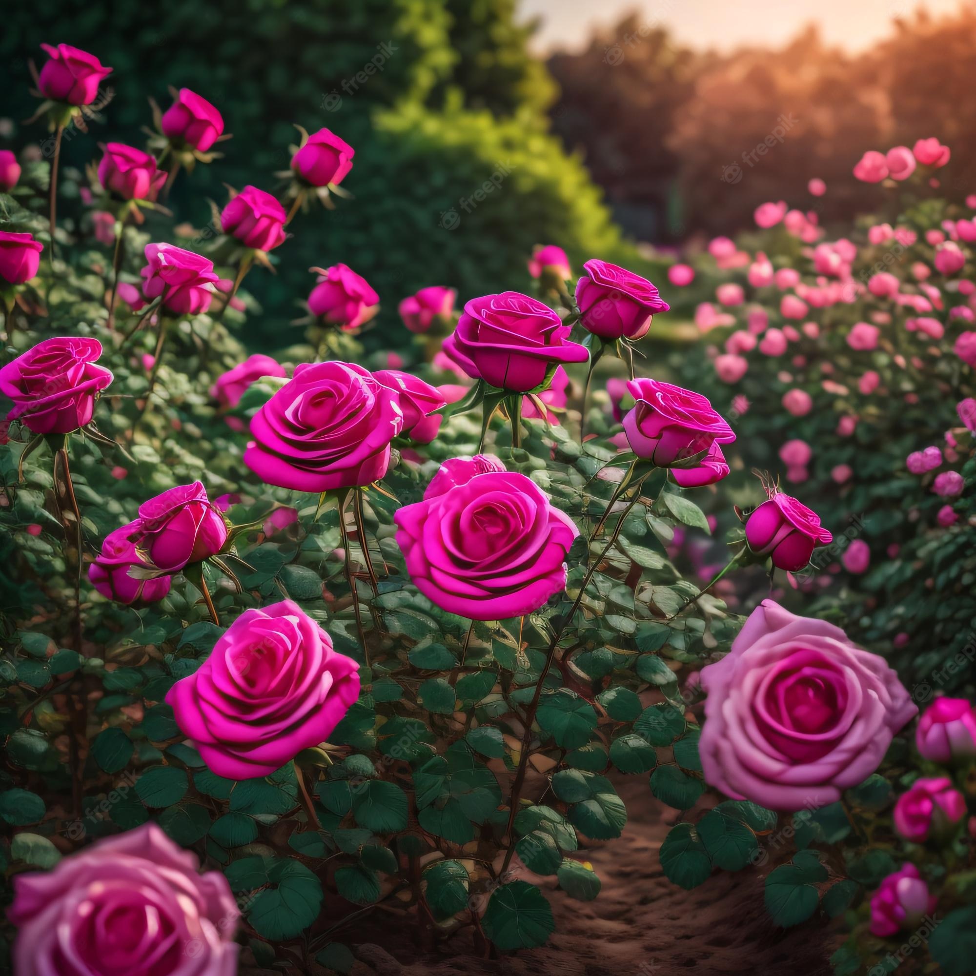 Vibrant Rose Garden Background Image