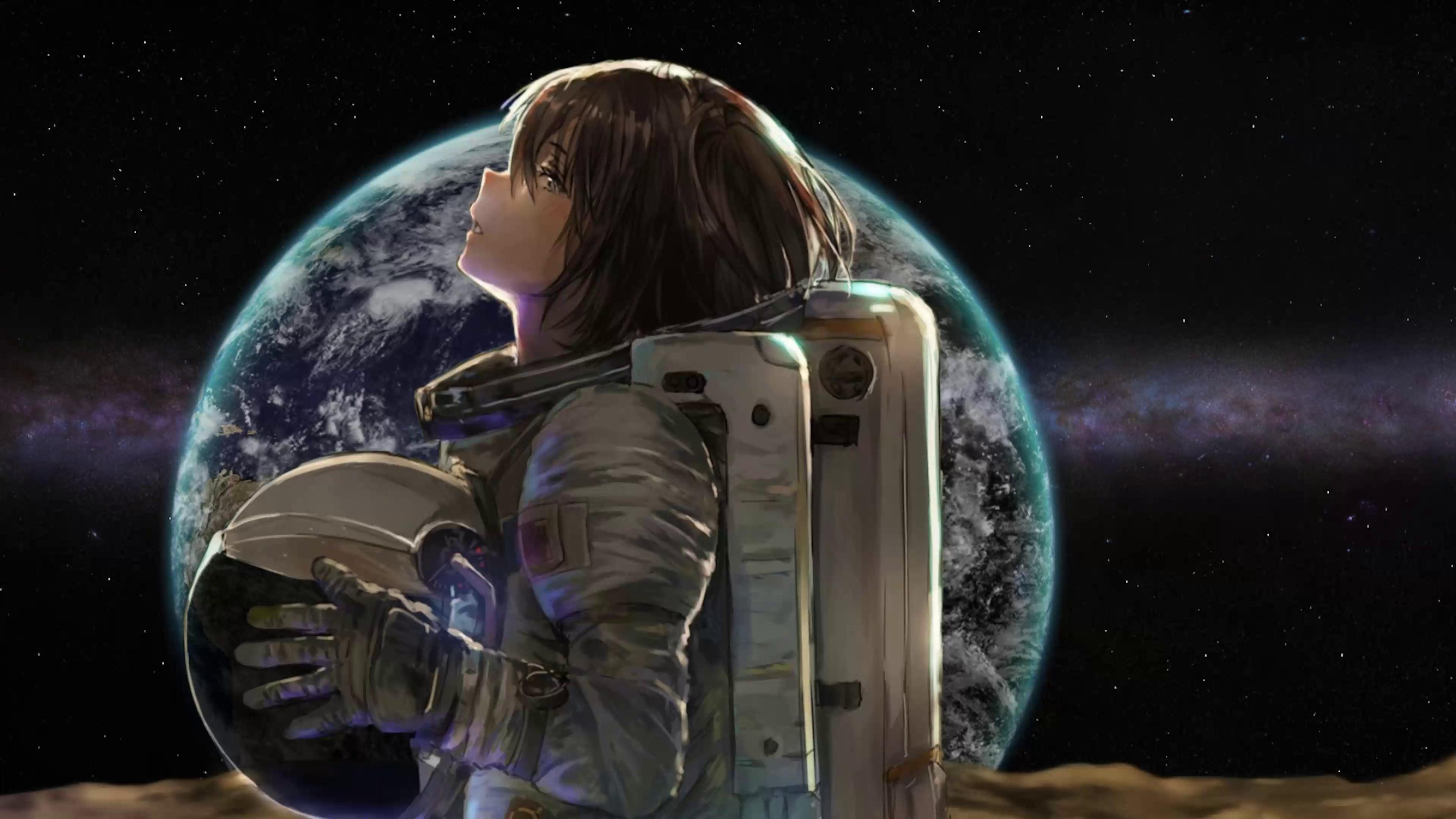 Anime Girl Astronaut Live Wallpaper