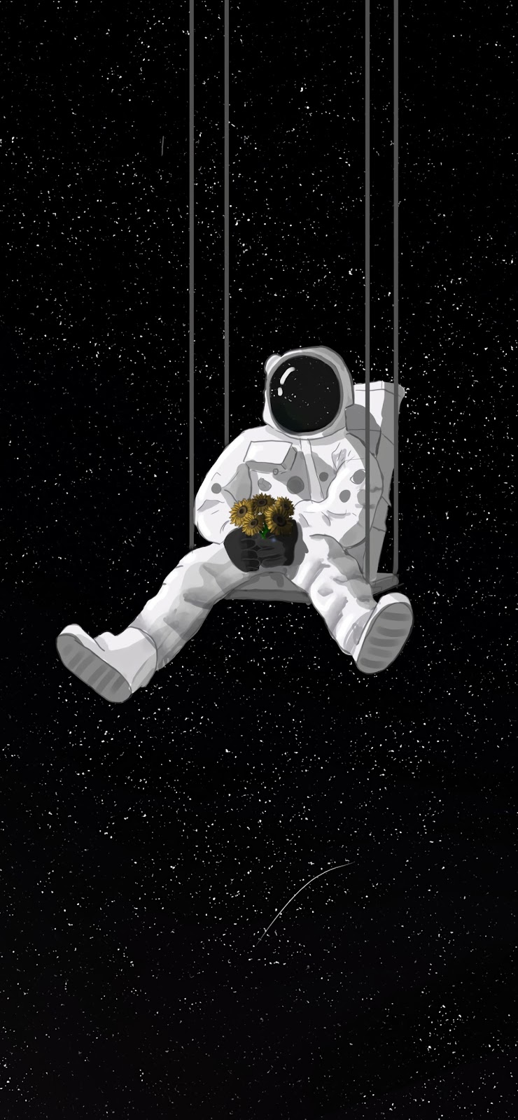 Astronaut space mobile wallpaper, dark amloed Mobile Walls