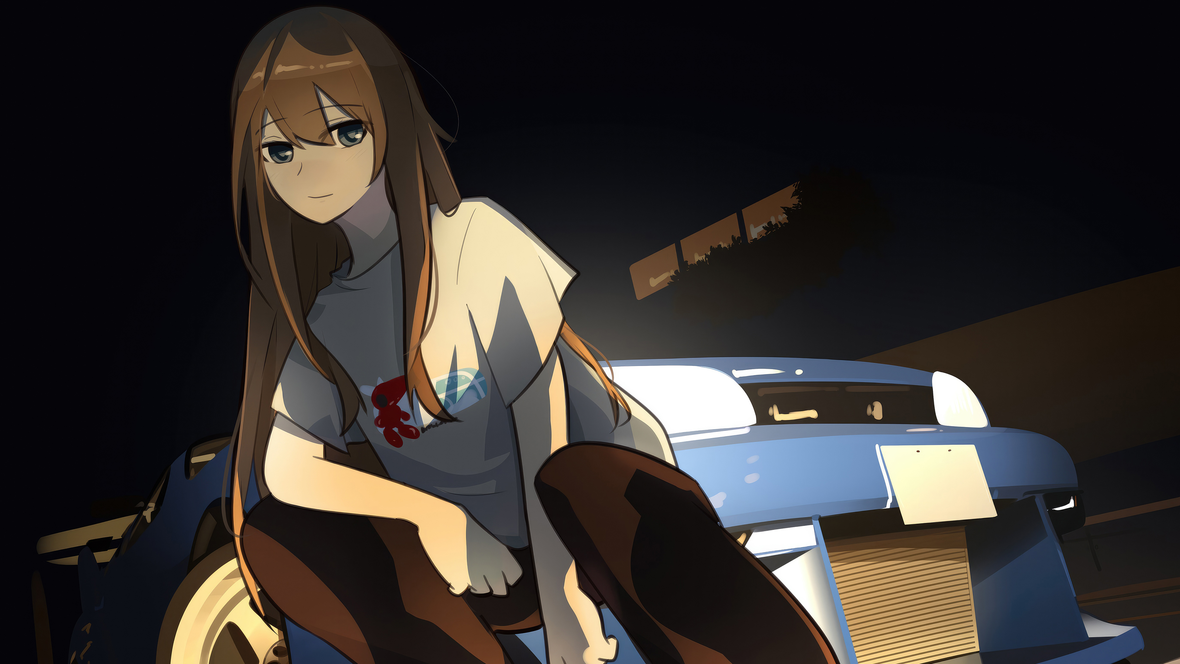 Anime Girl With Cars, HD Anime, 4k Wallpaper, Image, Background, Photo and Picture