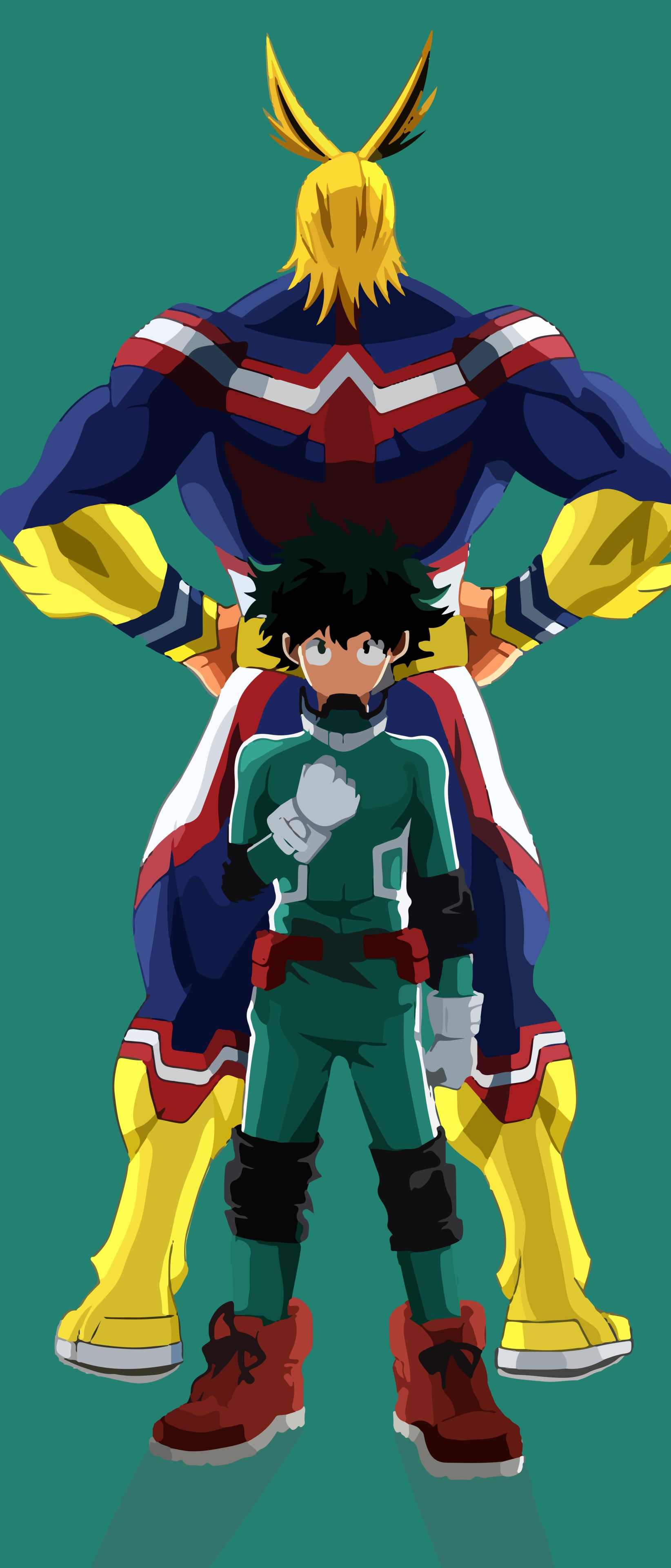 Wallpaper / Anime My Hero Academia Phone Wallpaper, Izuku Midoriya, All Might, 1644x3840 free download