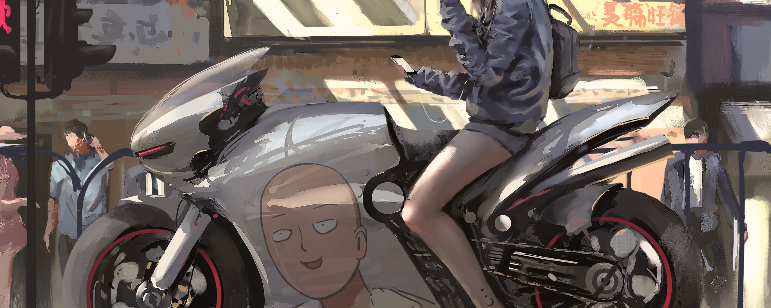 Wallpaper 4k One Punch Man Anime Girl On Bike Wallpaper