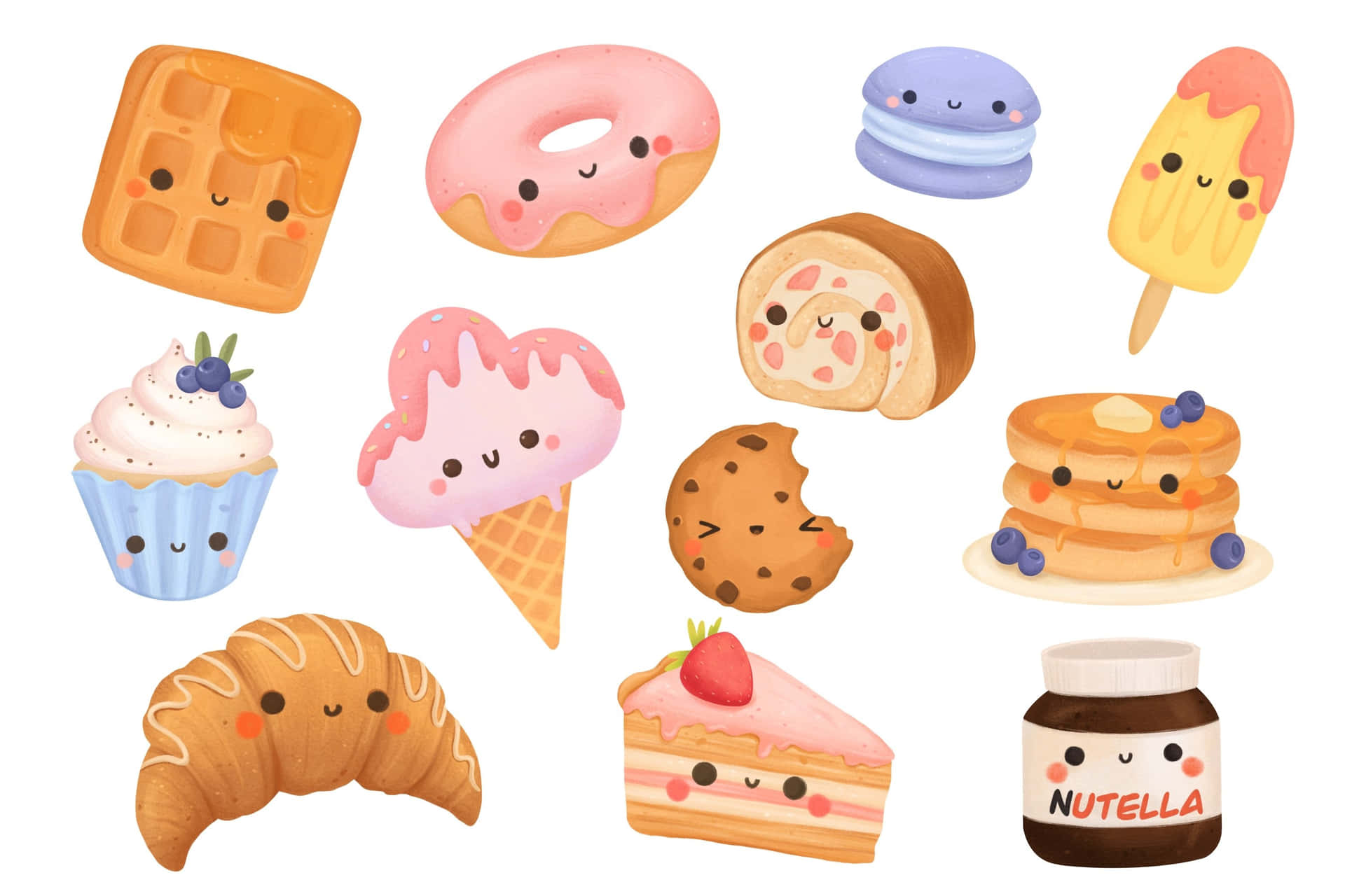 Download Delectable Cute Dessert Platter Wallpaper