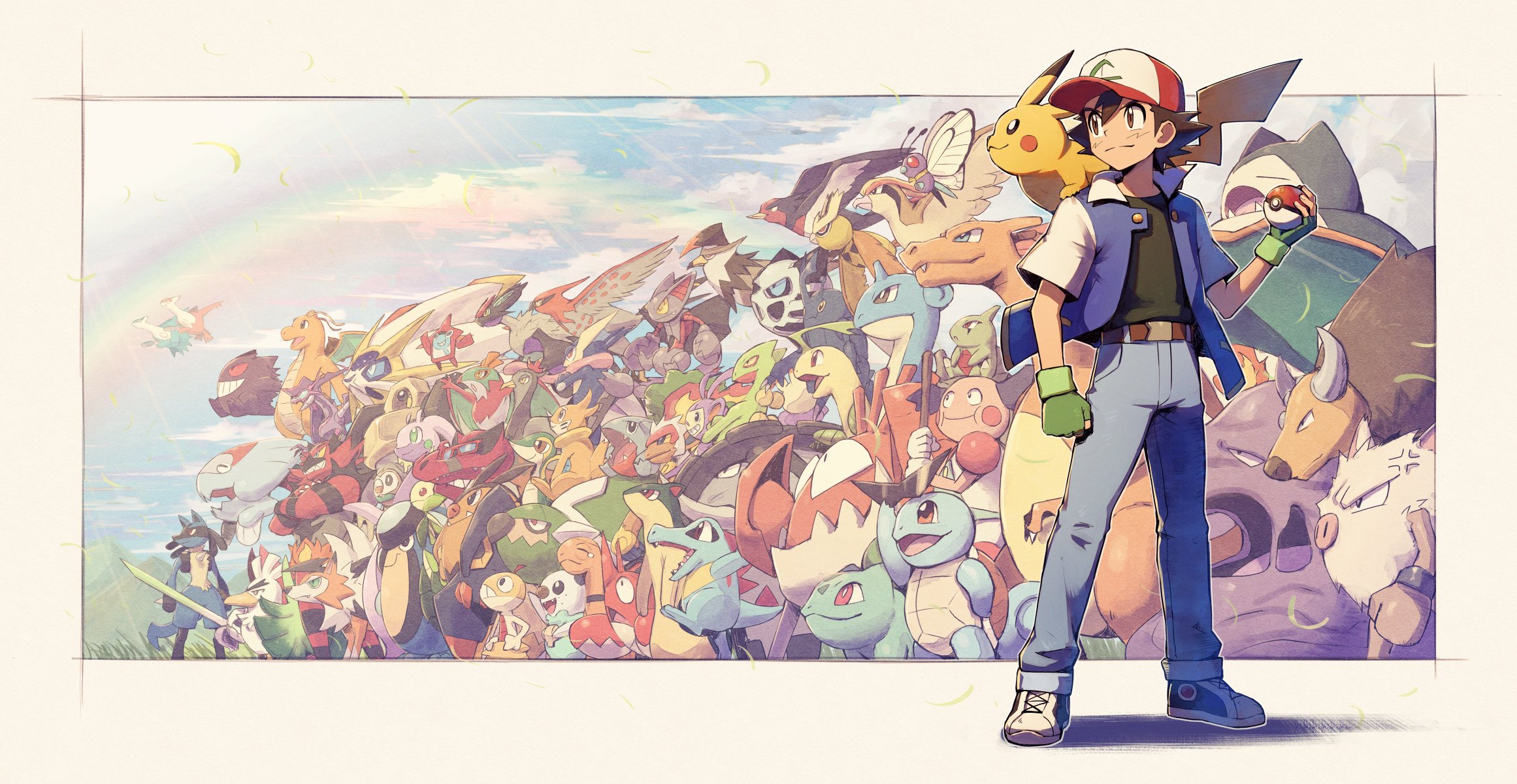 Wallpaper, pokemon, Ash Ketchum, Pikachu 2322x1200