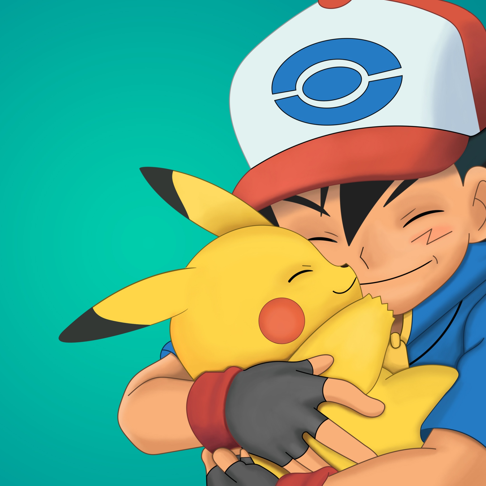 Pikachu Wallpaper 4K, Ash Ketchum, Hug, Pokemon