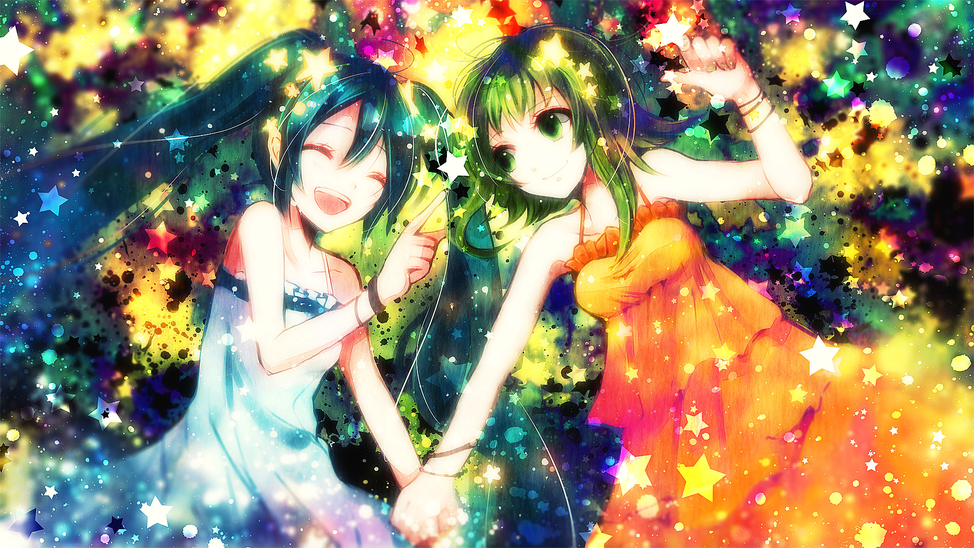 Wallpaper, Megpoid Gumi, Vocaloid, Hatsune Miku 1920x1080