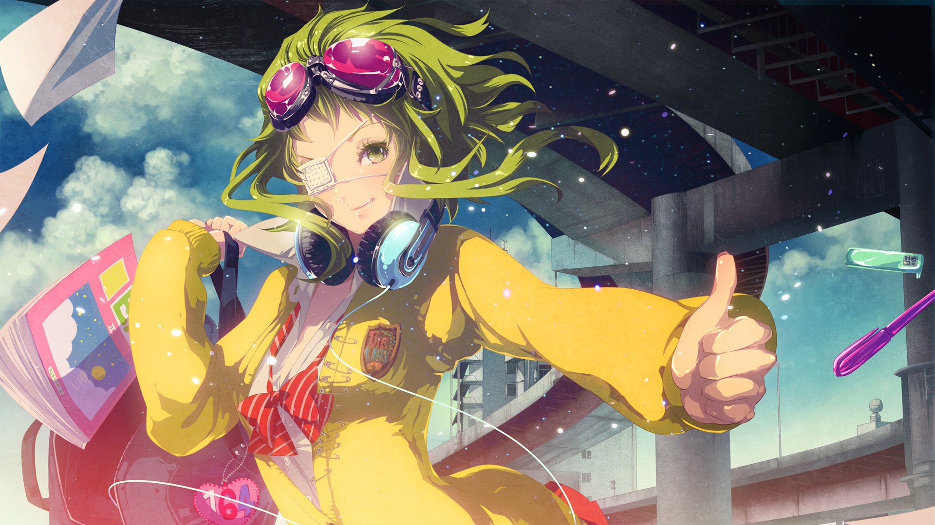 Wallpaper, illustration, anime girls, Vocaloid, Megpoid Gumi, comics, screenshot 1920x1080