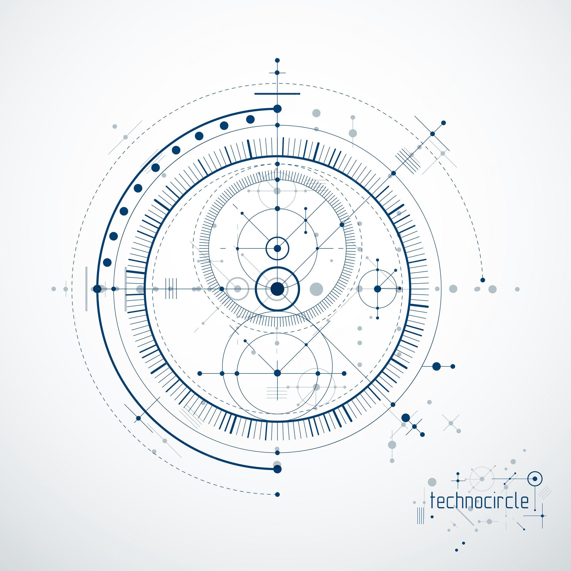 Premium Vector. Futuristic abstract vector technology background. mechanical engineering wallpaper