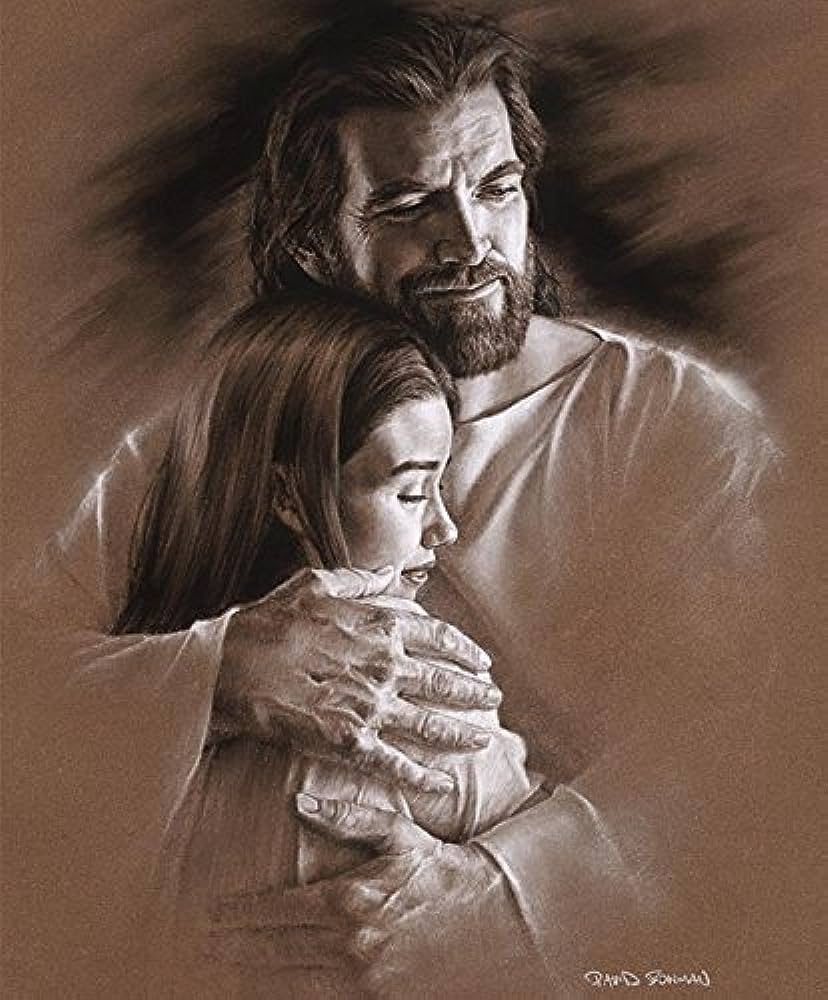 David Bowman Peace Wall Art Print Jesus Christ hugging child Religious Spiritual Christian Fine Art (11x14 print): Posters & Prints
