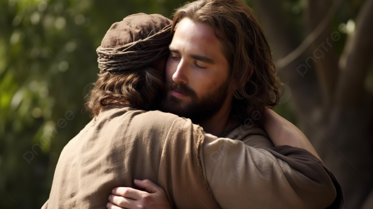 Jesus Is Hugging His Fellow Man Background, Picture Of Jesus Holding A Man Background Image And Wallpaper for Free Download