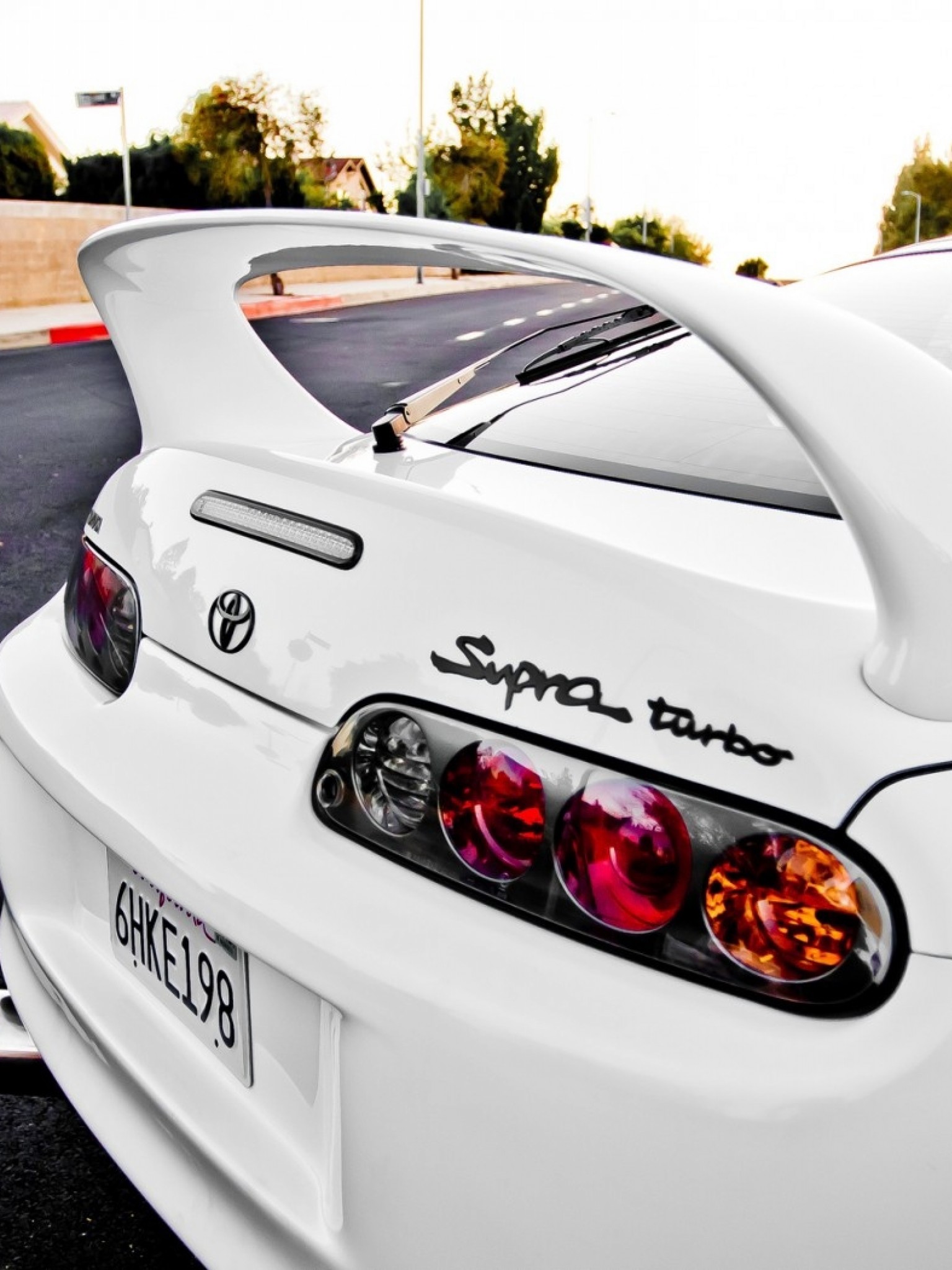Toyota Supra White HD Wallpaper Retina iPad