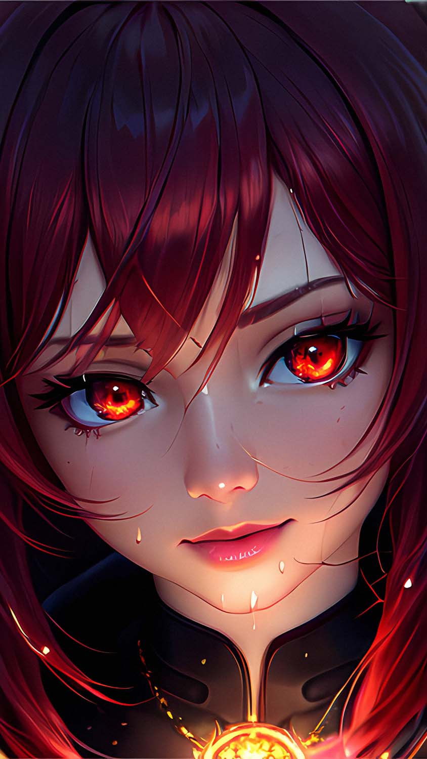 Anime Girl Red Eyes 4K Wallpaper iPhone HD Phone #3470h