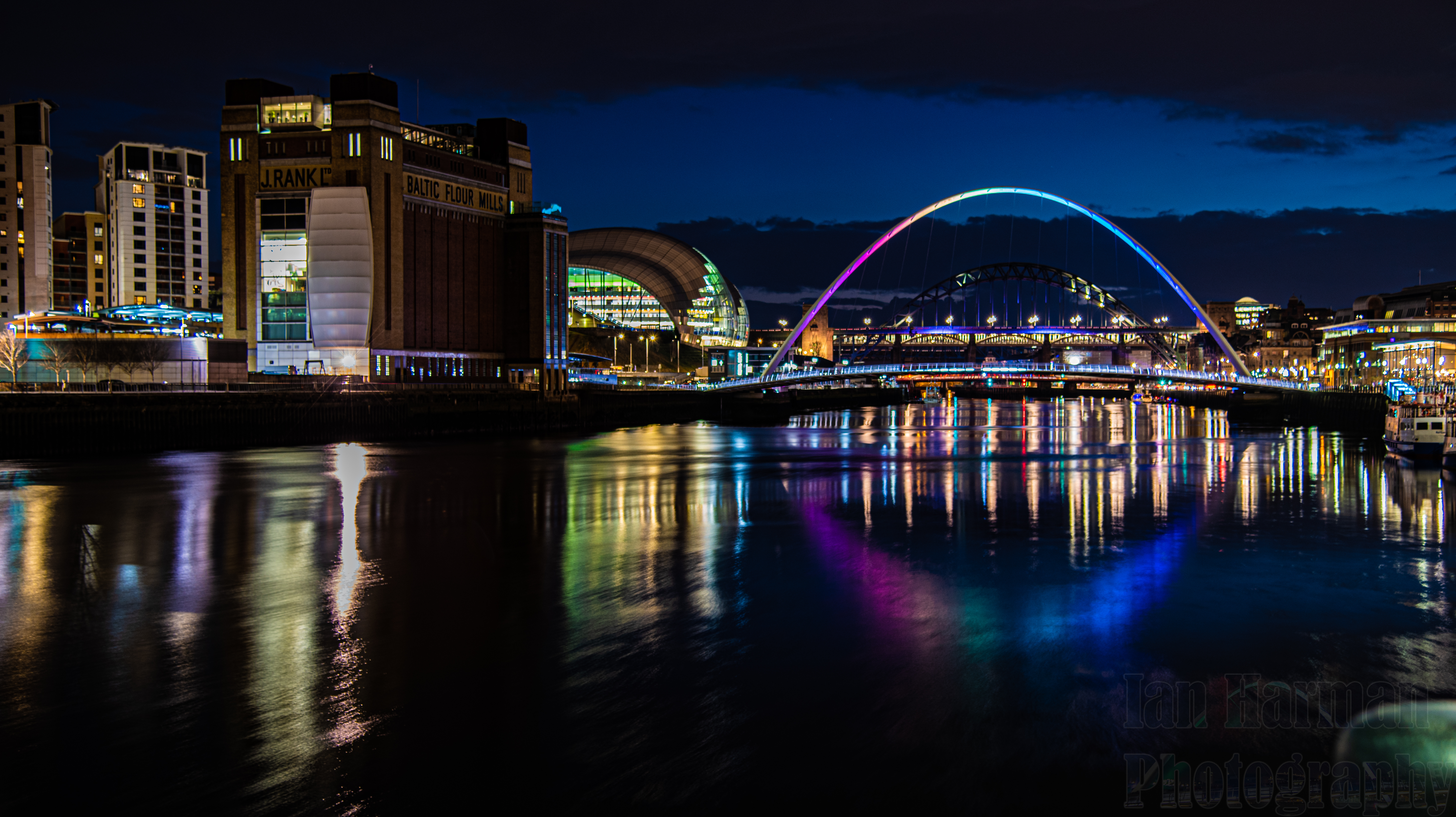 Wallpaper, Newcastle, newcastle upon tyne, tynebridge, Millennium Bridge, night 5840x3277